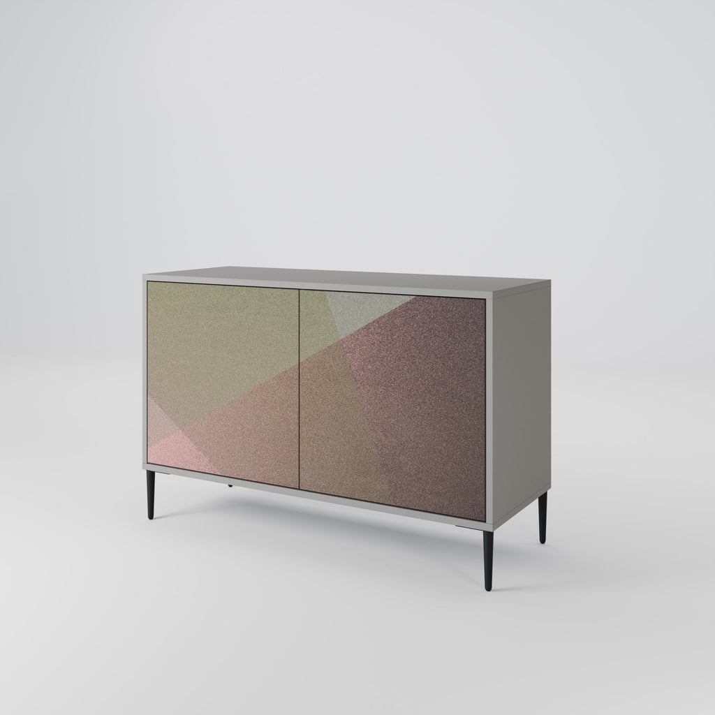 BEIGE GEOMETRY Sideboard mit 2 Türen in Grau