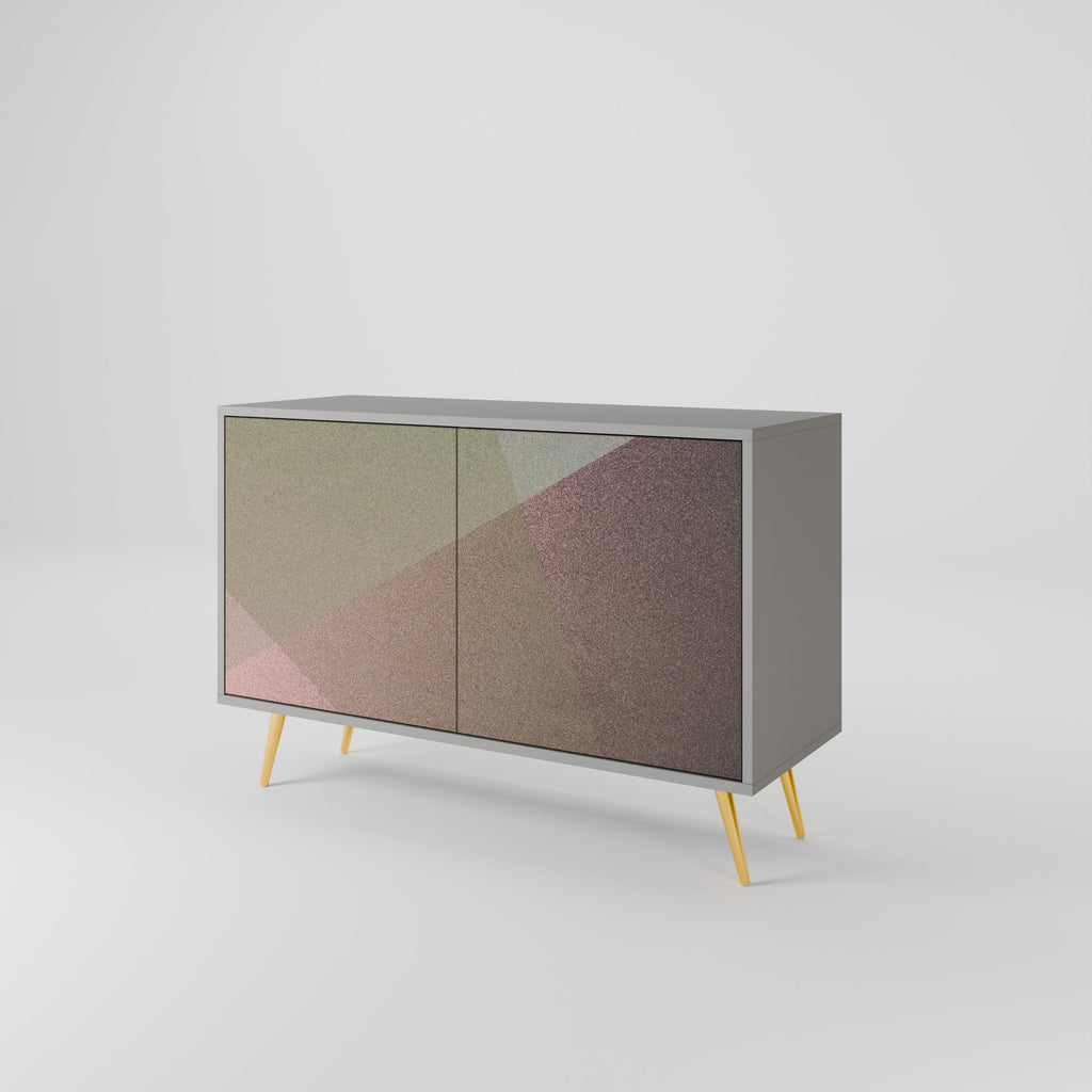 BEIGE GEOMETRY Sideboard mit 2 Türen in Grau