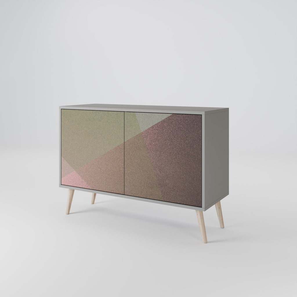 BEIGE GEOMETRY Sideboard mit 2 Türen in Grau