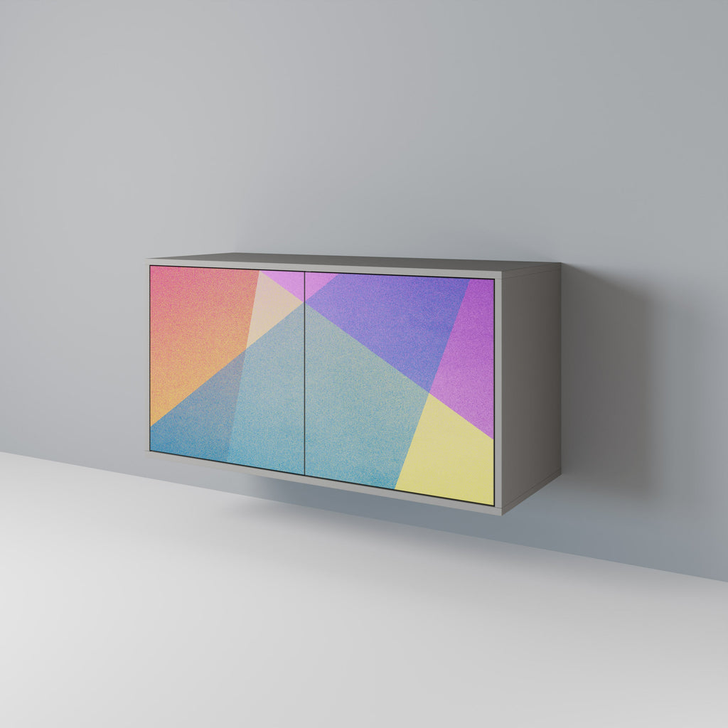 BRIGHT GEOMETRY Sideboard mit 2 Türen in grauem Finish
