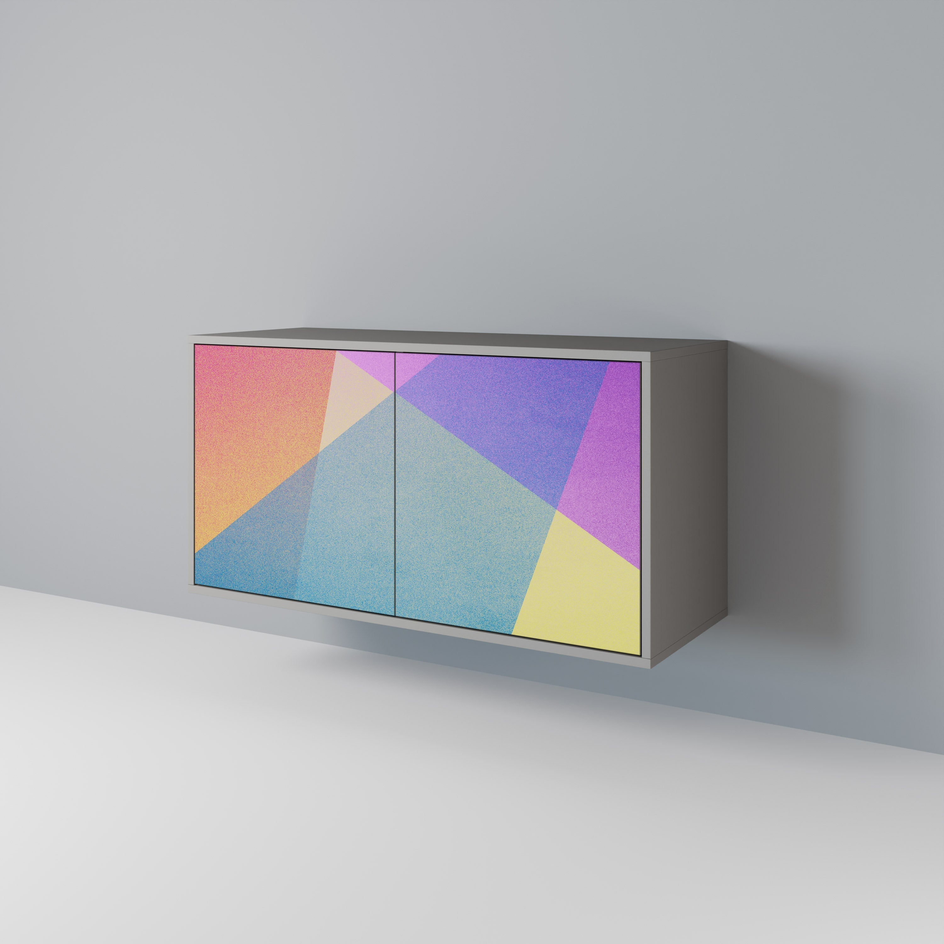 BRIGHT GEOMETRY Sideboard mit 2 Türen in grauem Finish