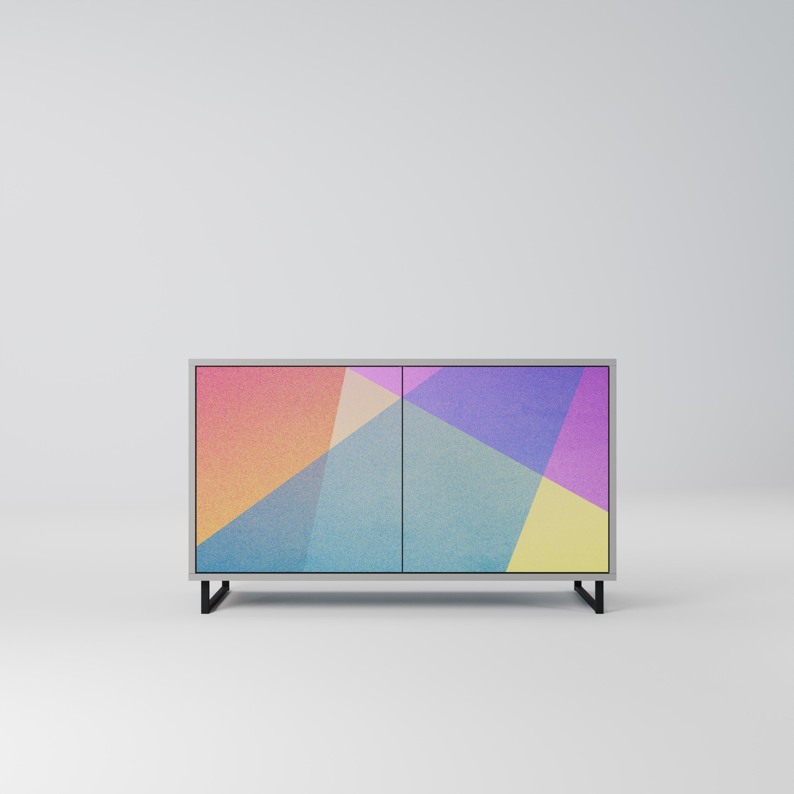 BRIGHT GEOMETRY Sideboard mit 2 Türen in Grau