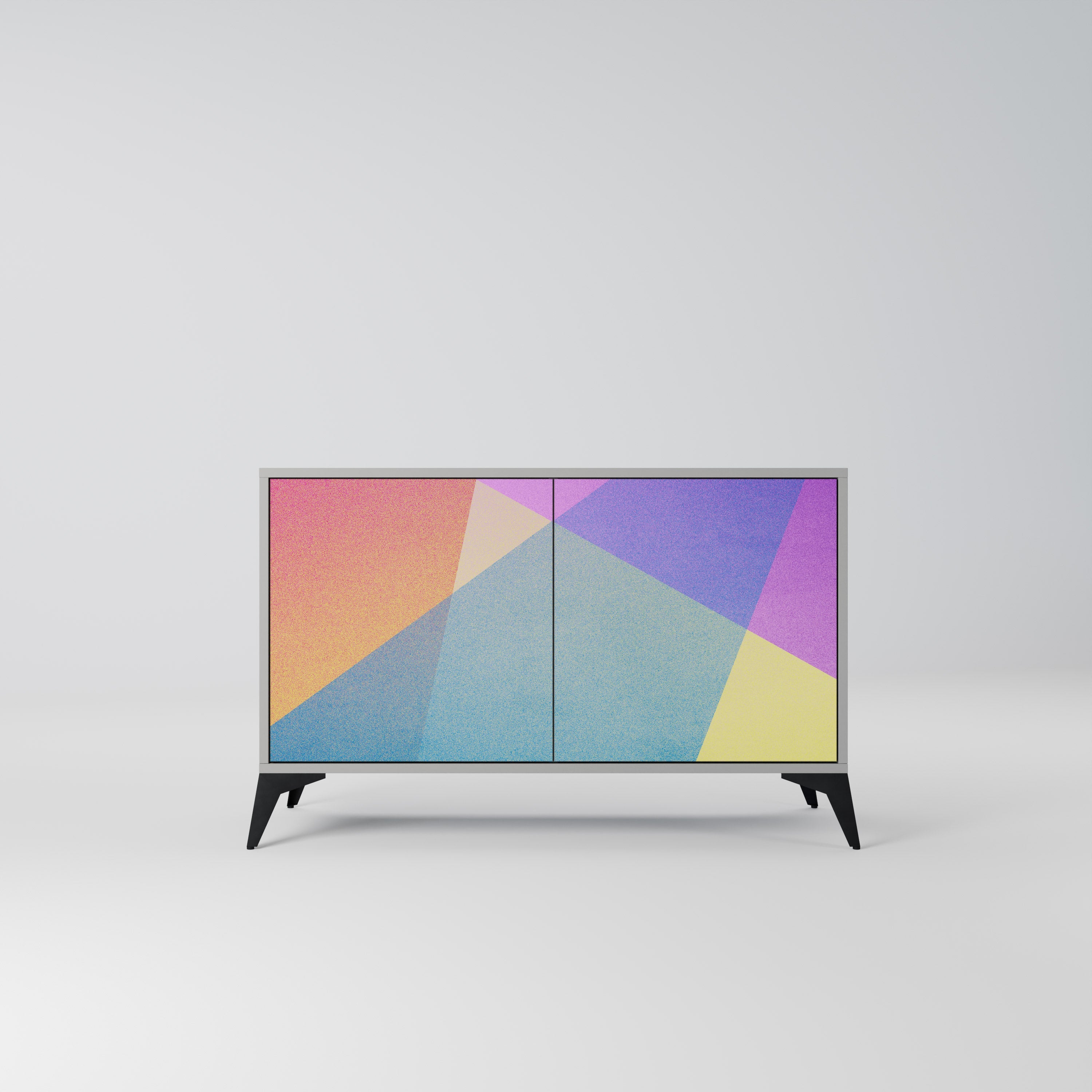 BRIGHT GEOMETRY Sideboard mit 2 Türen in Grau