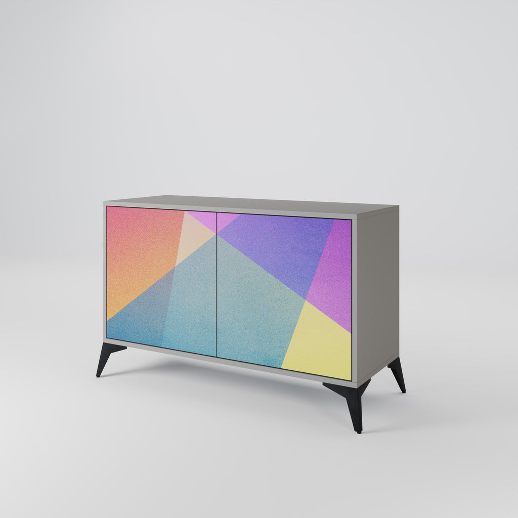 BRIGHT GEOMETRY Sideboard mit 2 Türen in grauem Finish