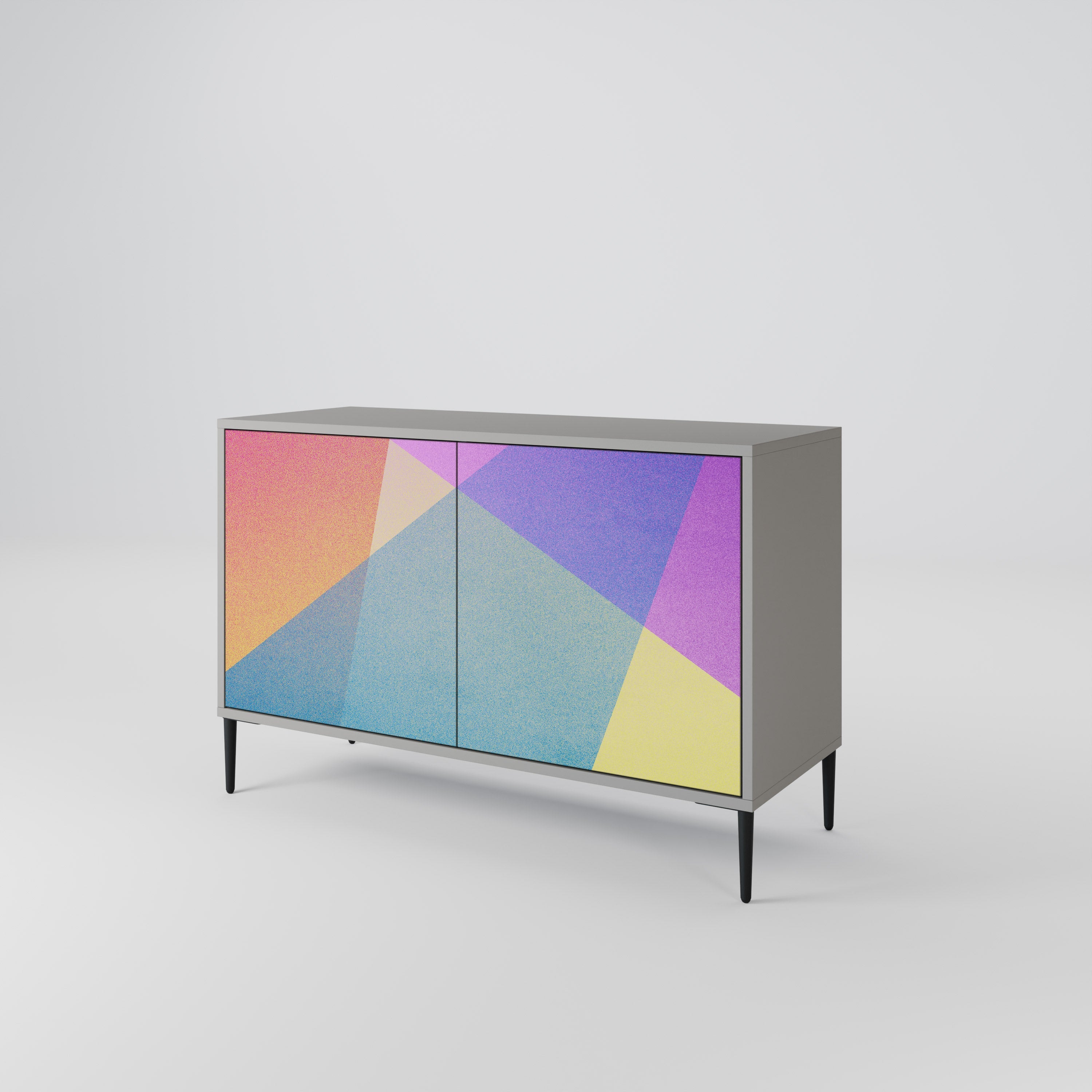 BRIGHT GEOMETRY Sideboard mit 2 Türen in grauem Finish