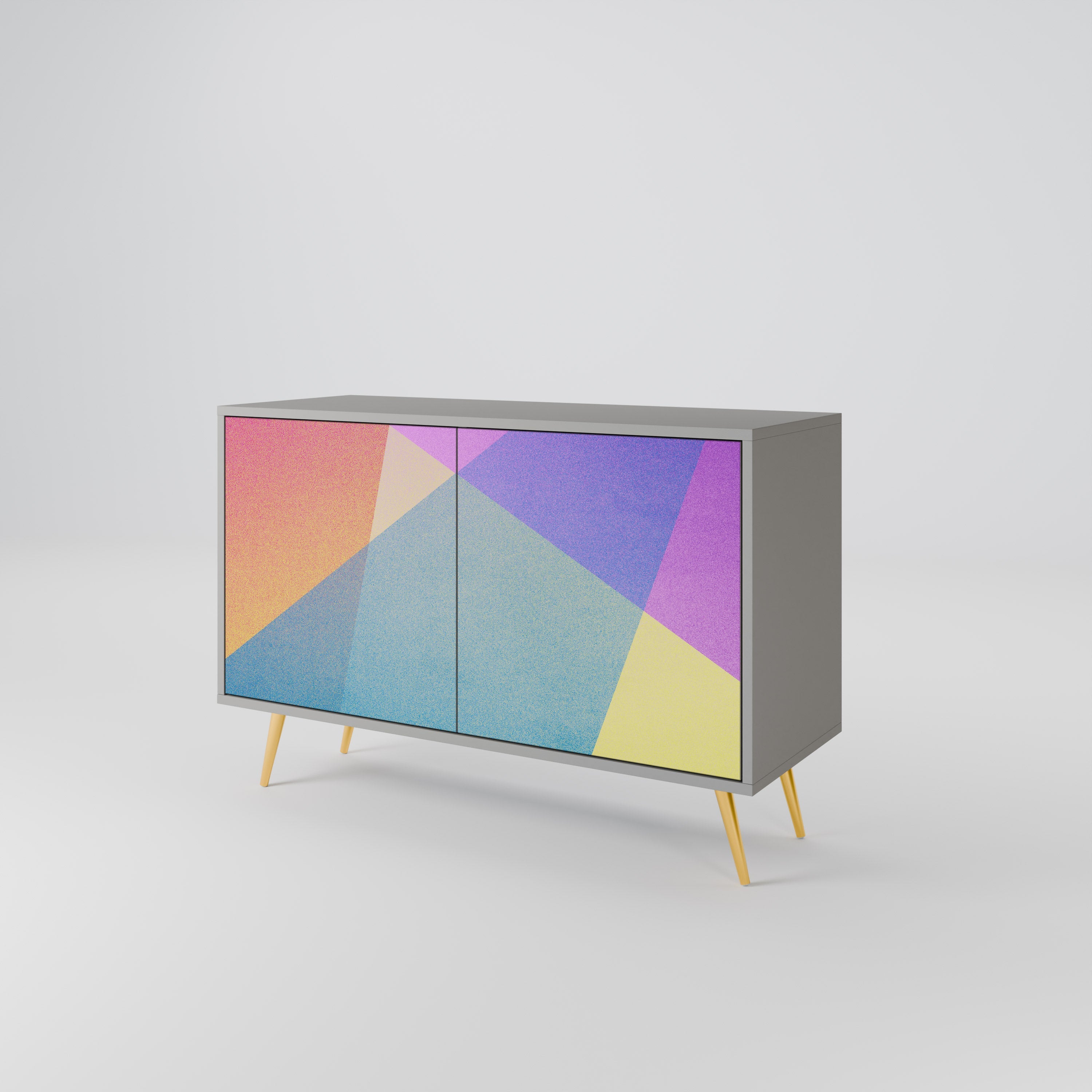 BRIGHT GEOMETRY Sideboard mit 2 Türen in grauem Finish