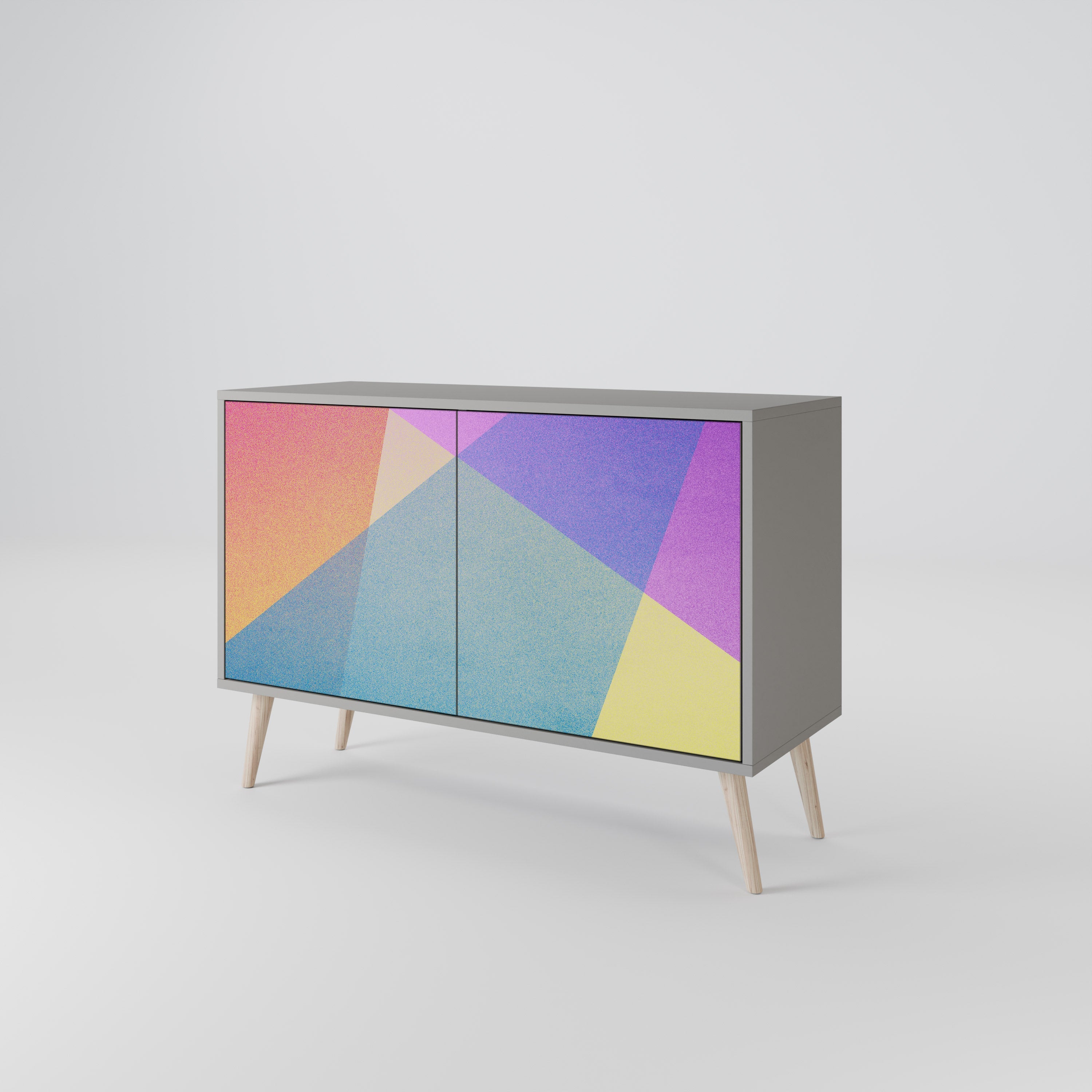 BRIGHT GEOMETRY Sideboard mit 2 Türen in grauem Finish