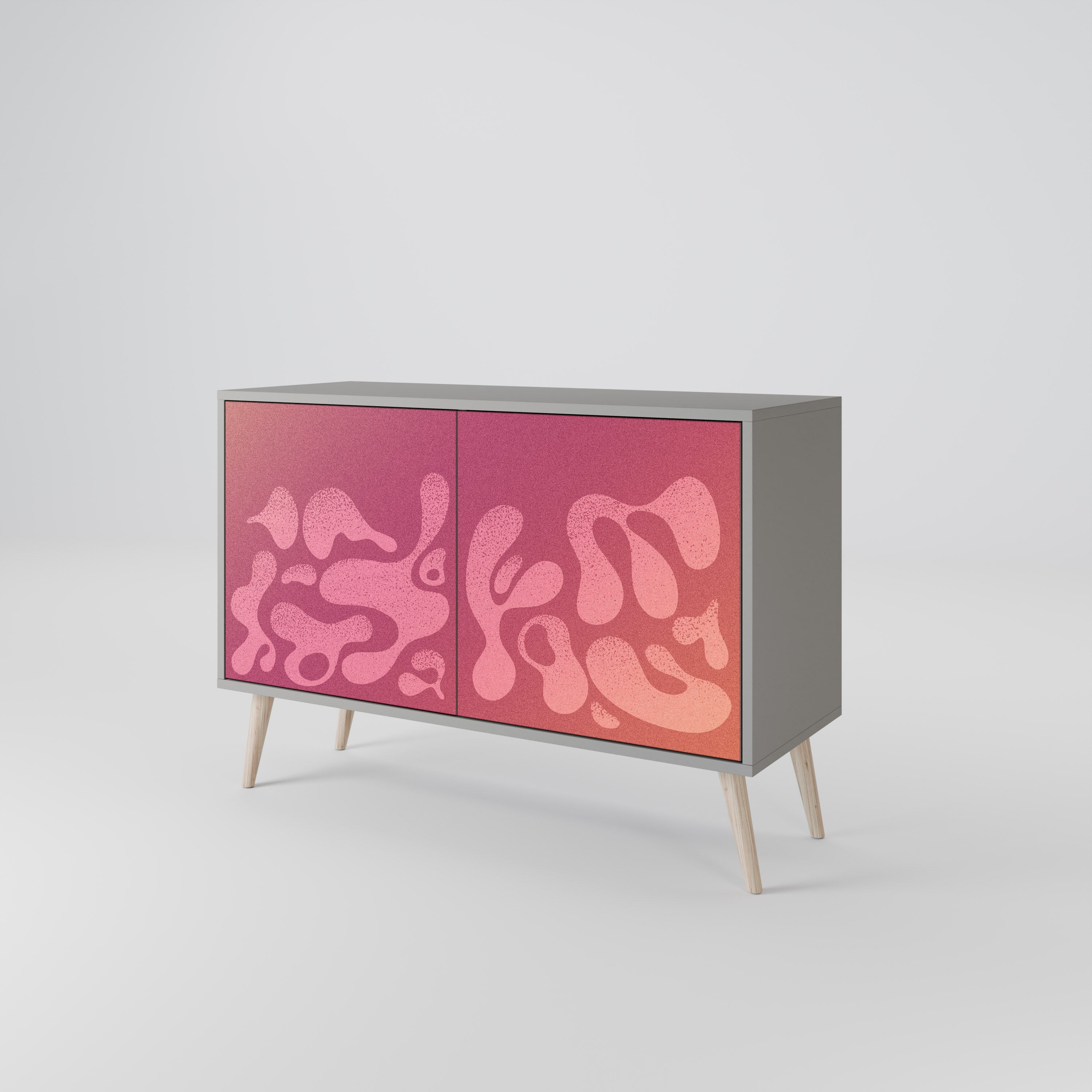 IRREGULAR PINK Sideboard mit 2 Türen in grauem Finish