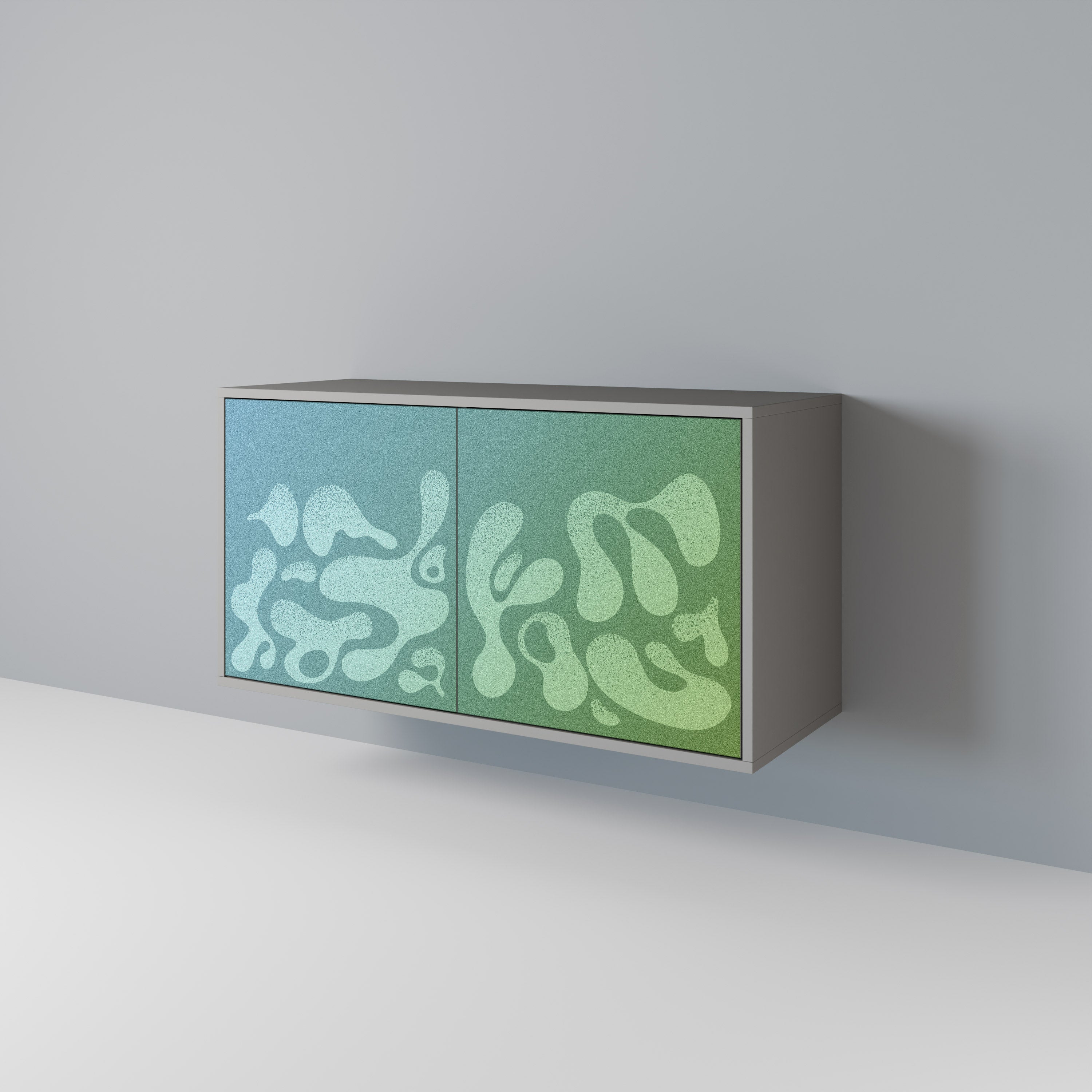 IRREGULAR BLUE Sideboard mit 2 Türen in grauem Finish