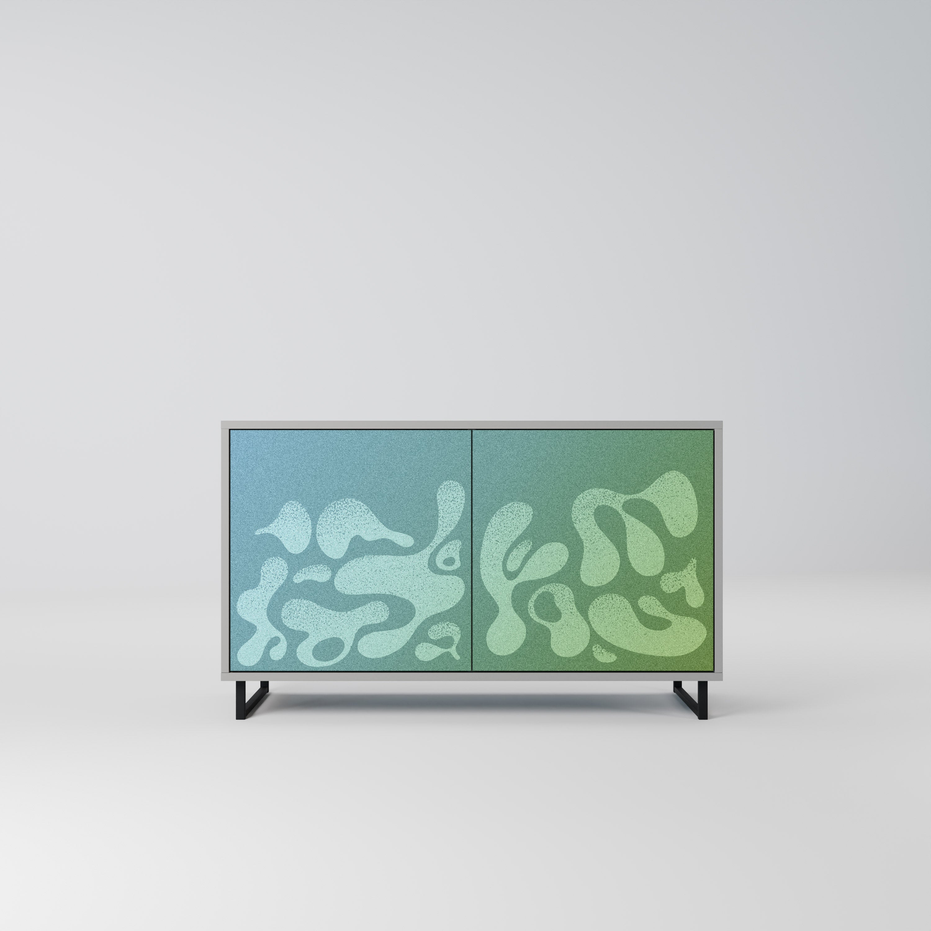 IRREGULAR BLUE Sideboard mit 2 Türen in Grau