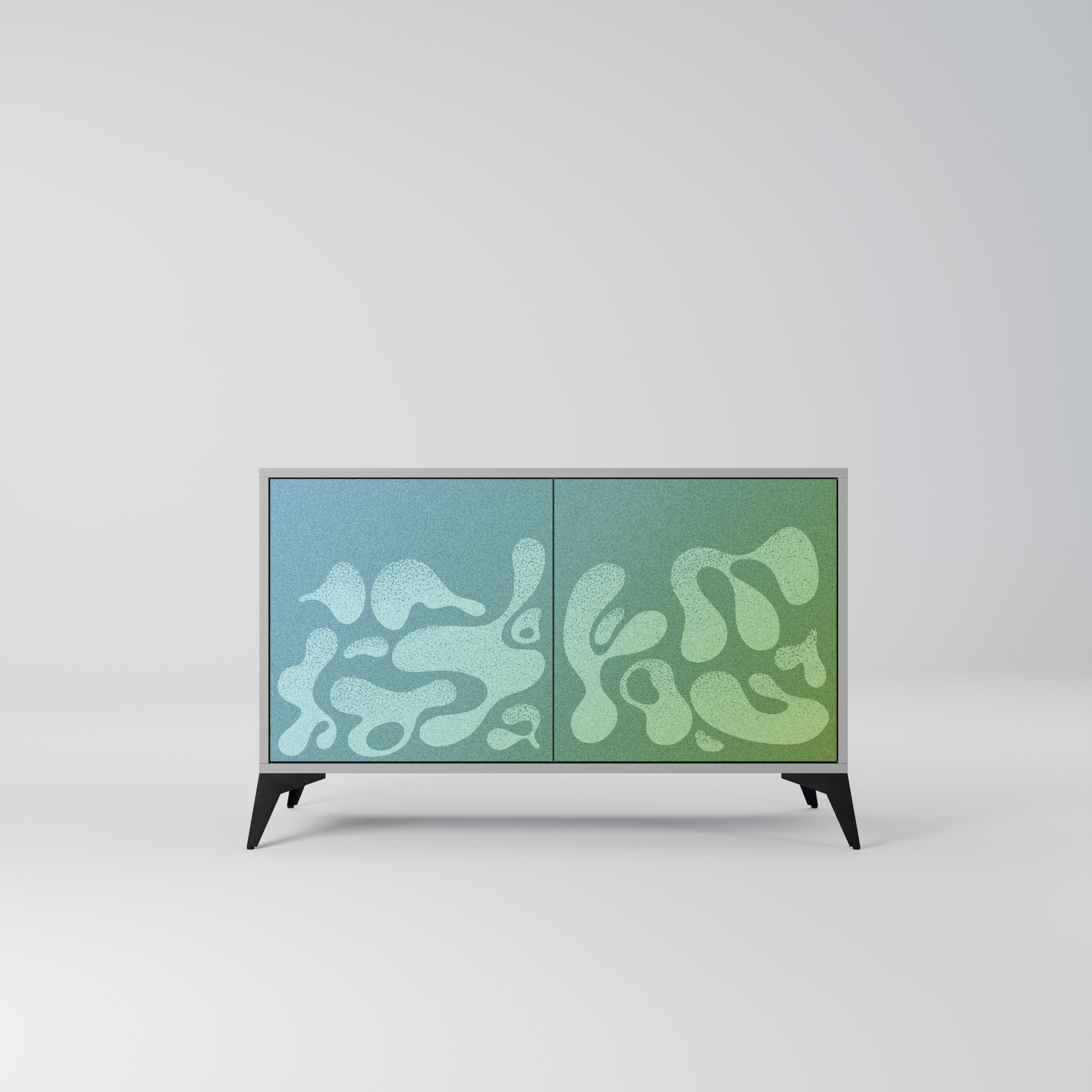 IRREGULAR BLUE Sideboard mit 2 Türen in Grau