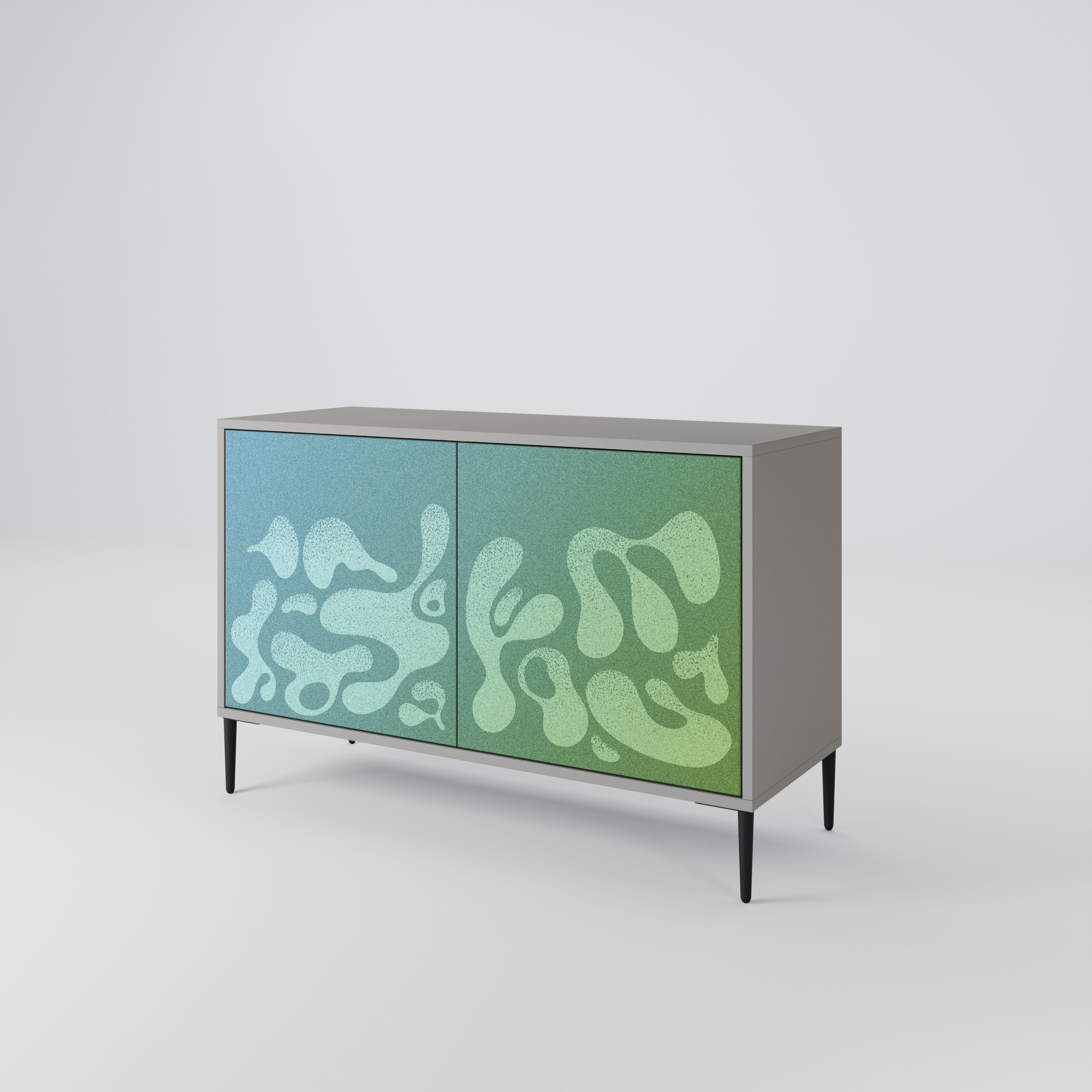 IRREGULAR BLUE Sideboard mit 2 Türen in grauem Finish