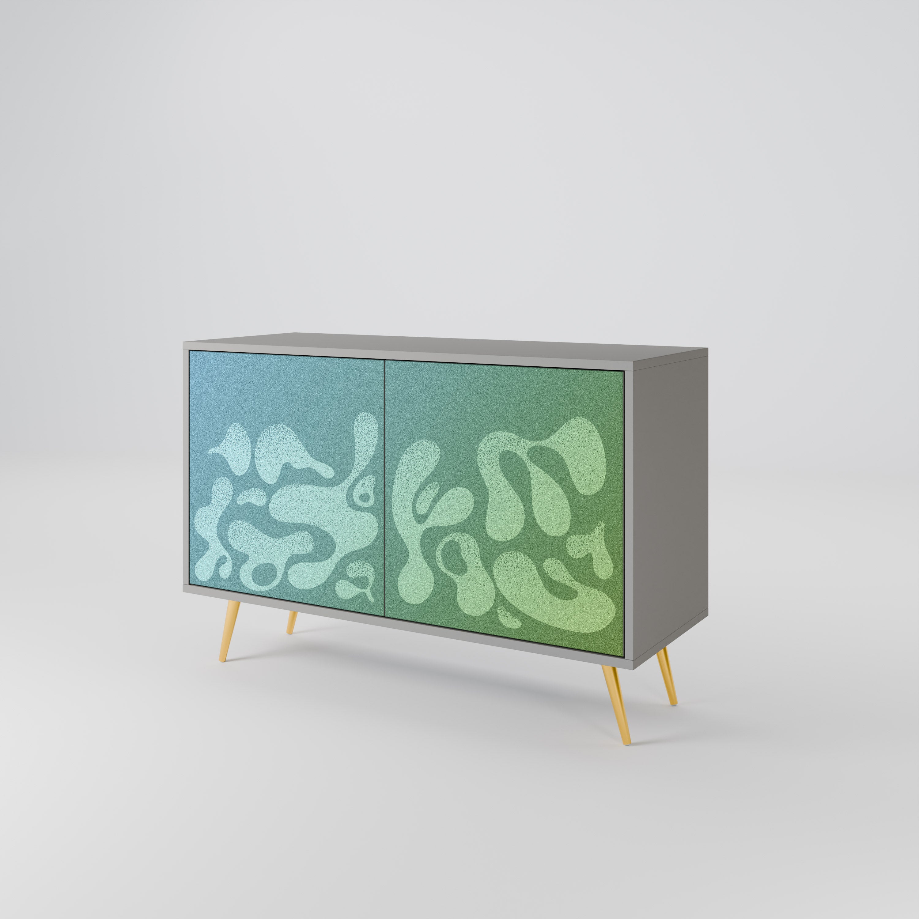 IRREGULAR BLUE Sideboard mit 2 Türen in grauem Finish