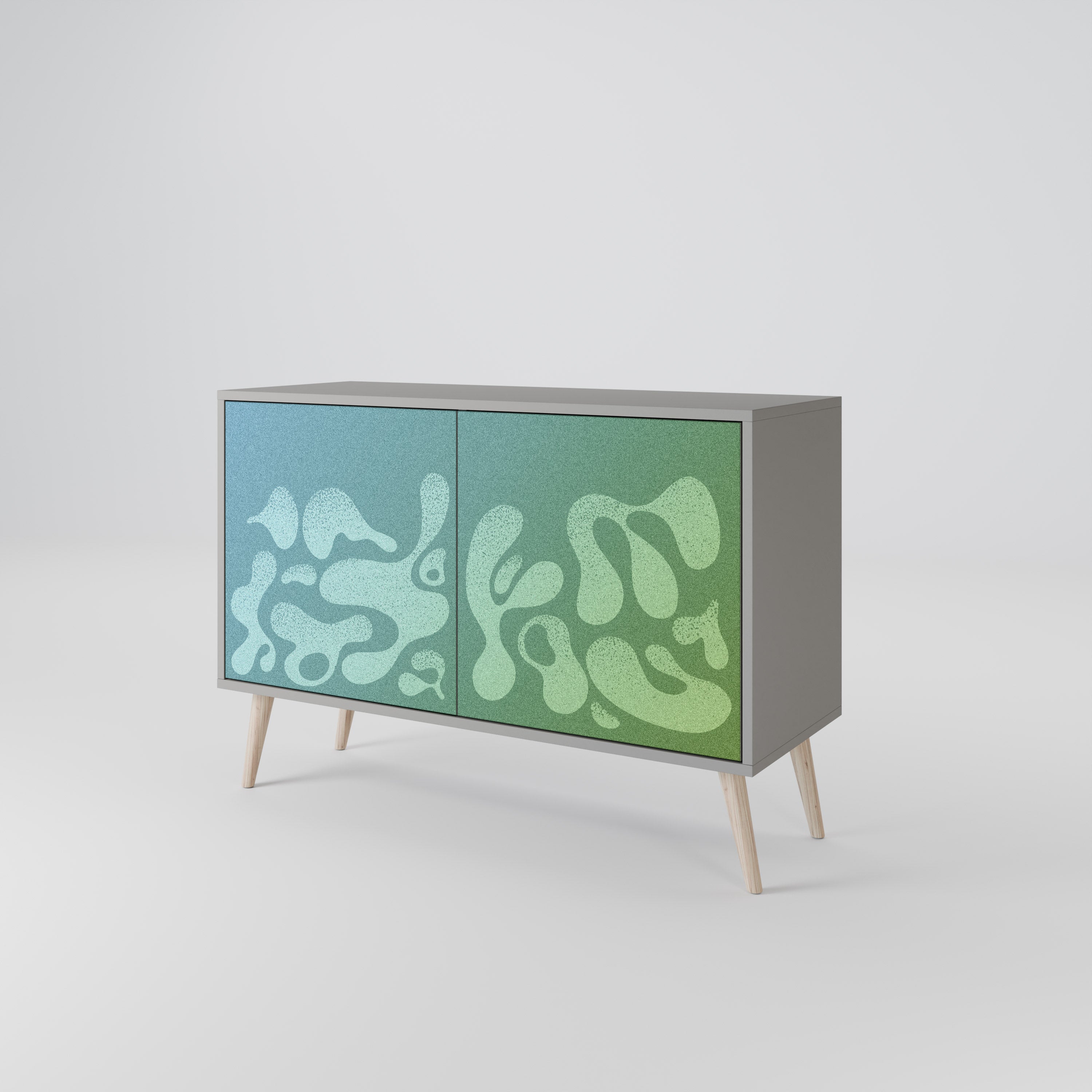 IRREGULAR BLUE Sideboard mit 2 Türen in grauem Finish