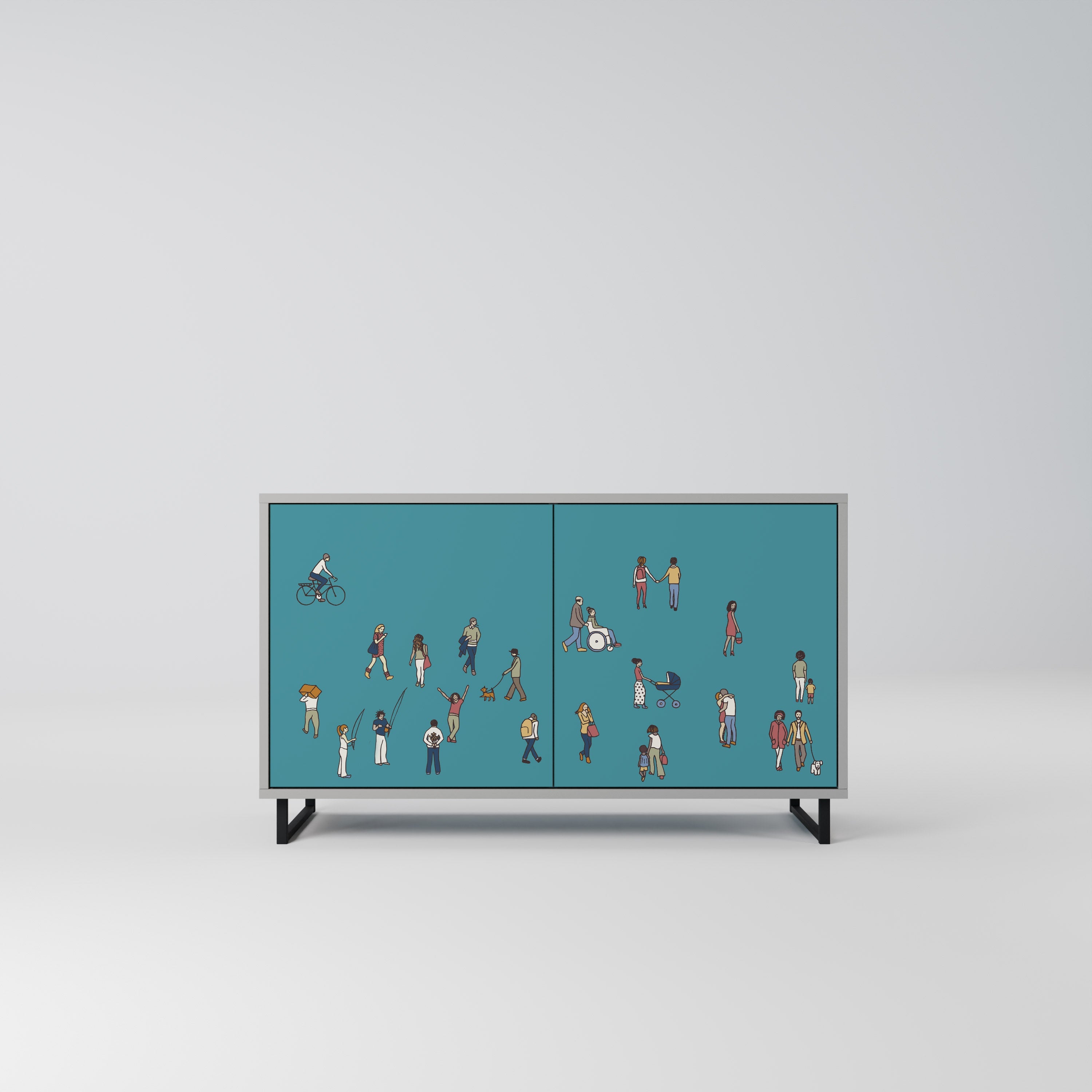 COLLECTIVE STREAM Sideboard mit 2 Türen in Grau