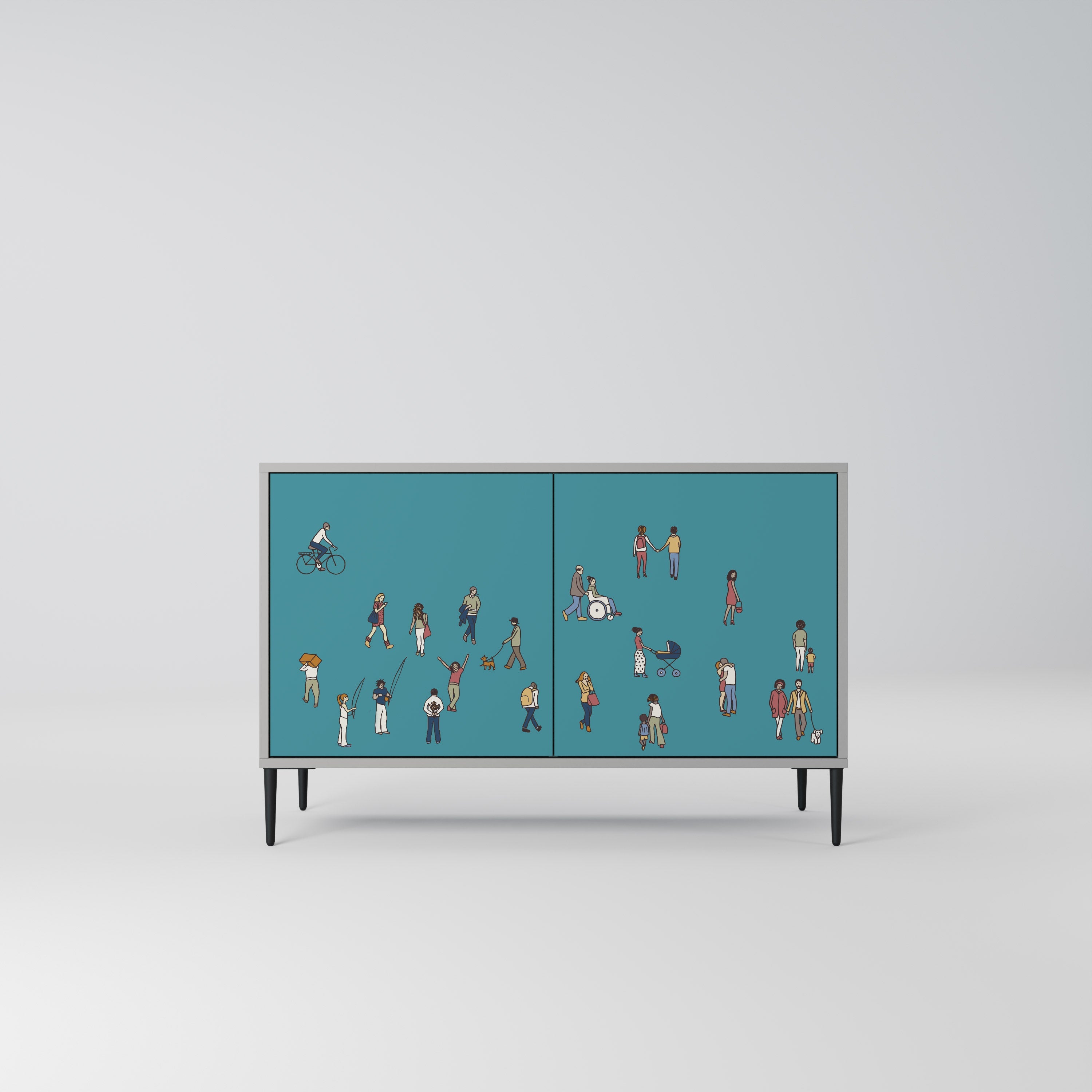 COLLECTIVE STREAM Sideboard mit 2 Türen in Grau