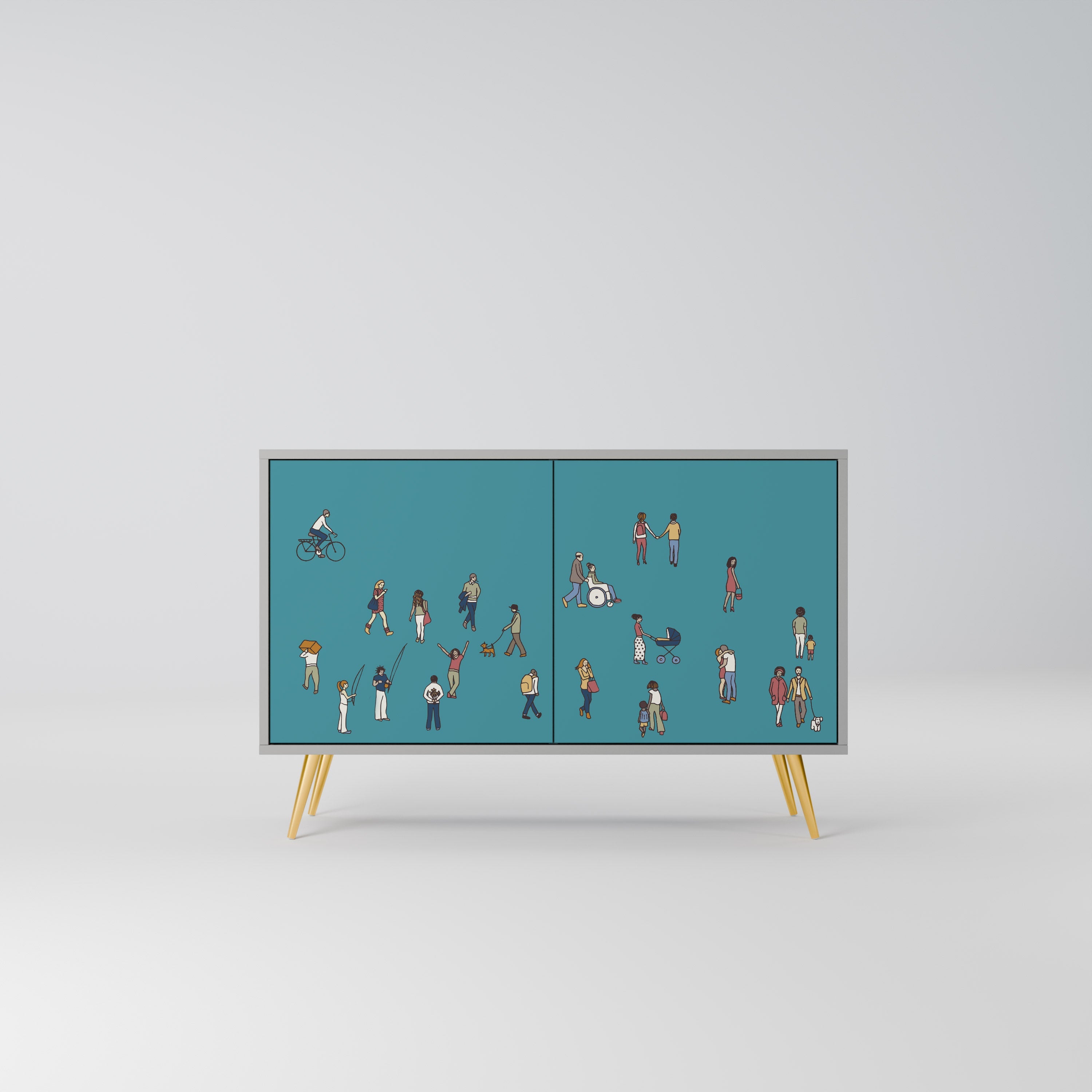 COLLECTIVE STREAM Sideboard mit 2 Türen in Grau