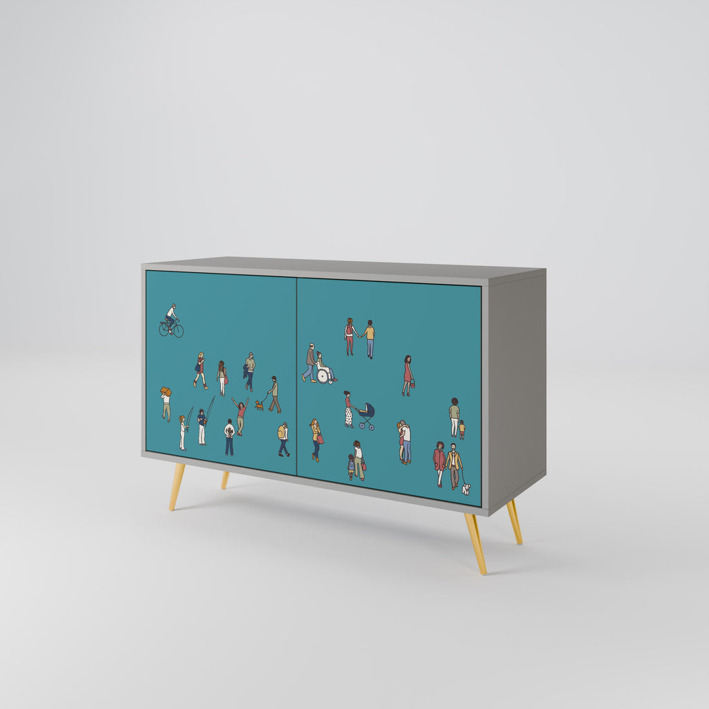 COLLECTIVE STREAM Sideboard mit 2 Türen in Grau