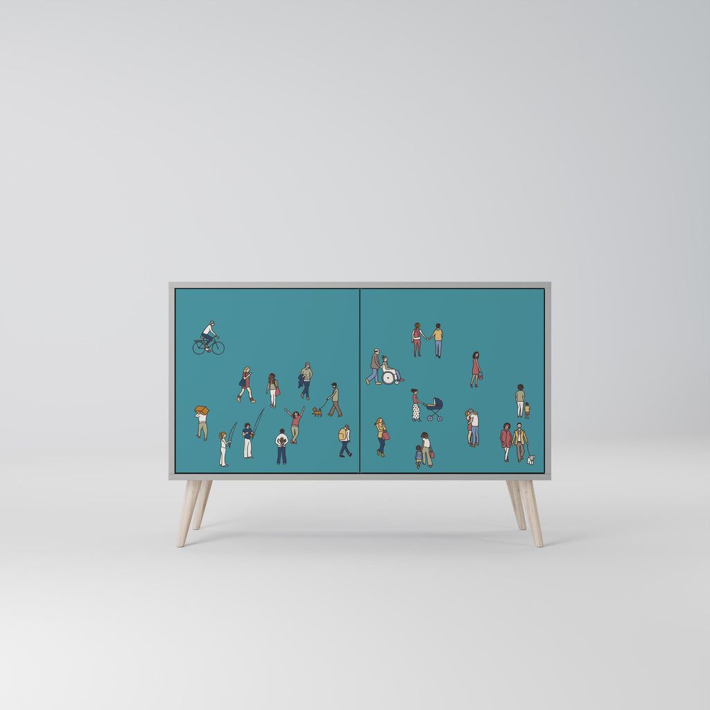 COLLECTIVE STREAM Sideboard mit 2 Türen in Grau