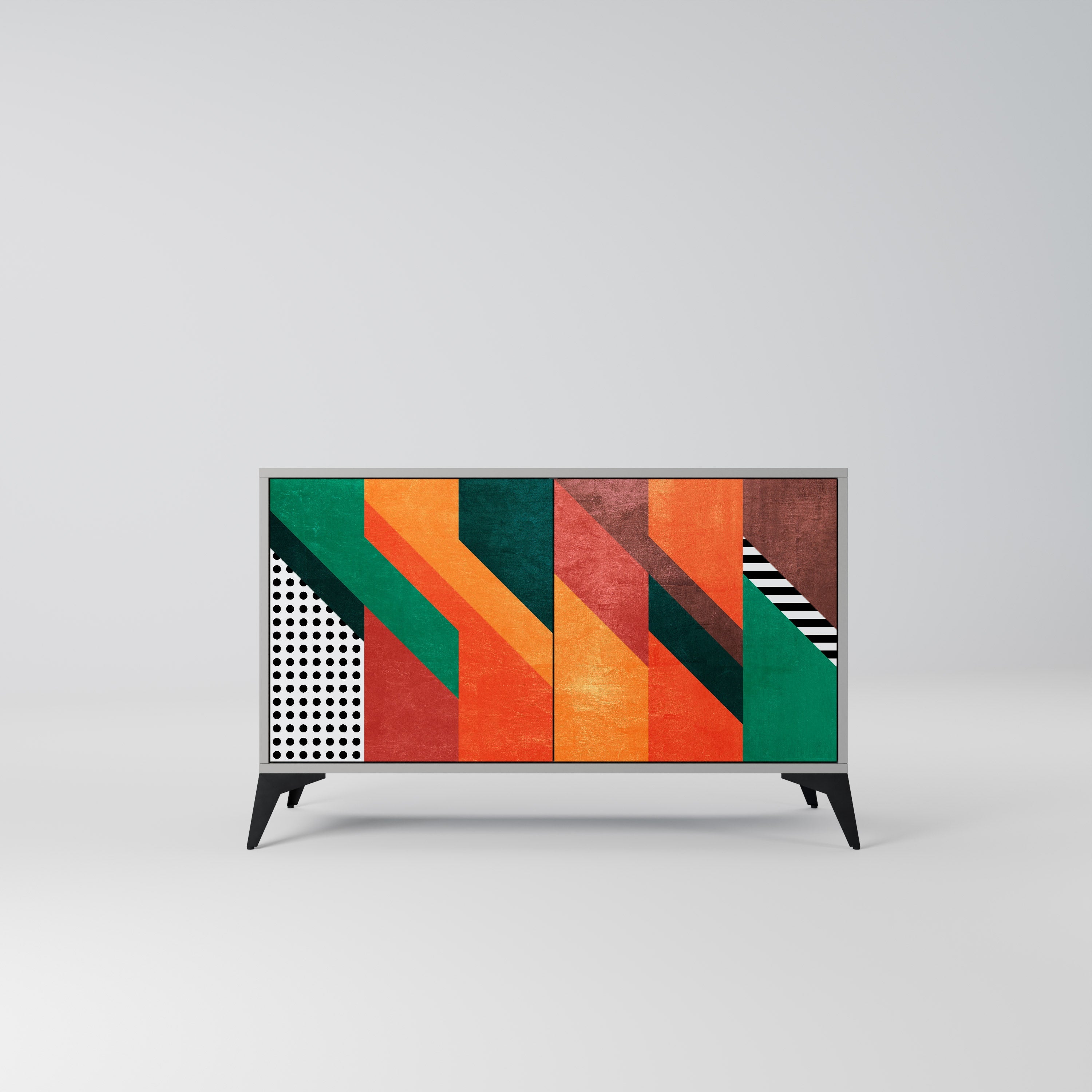 MAKESHIFT ARTISTRY Sideboard mit 2 Türen in Grau