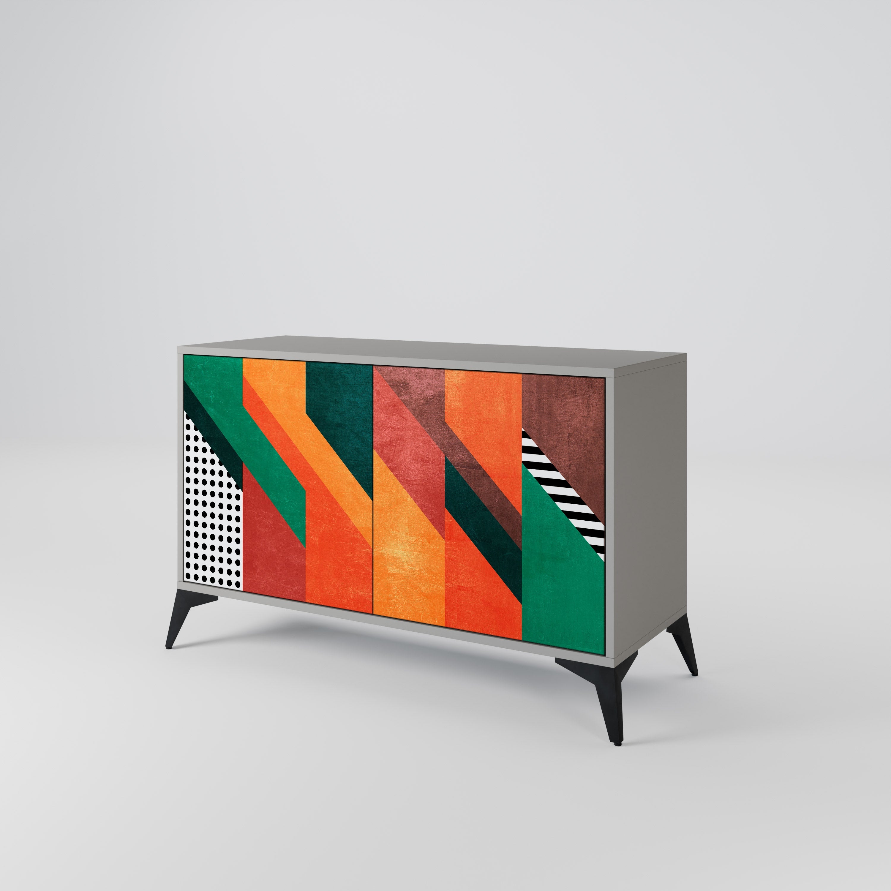 MAKESHIFT ARTISTRY Sideboard mit 2 Türen in Grau