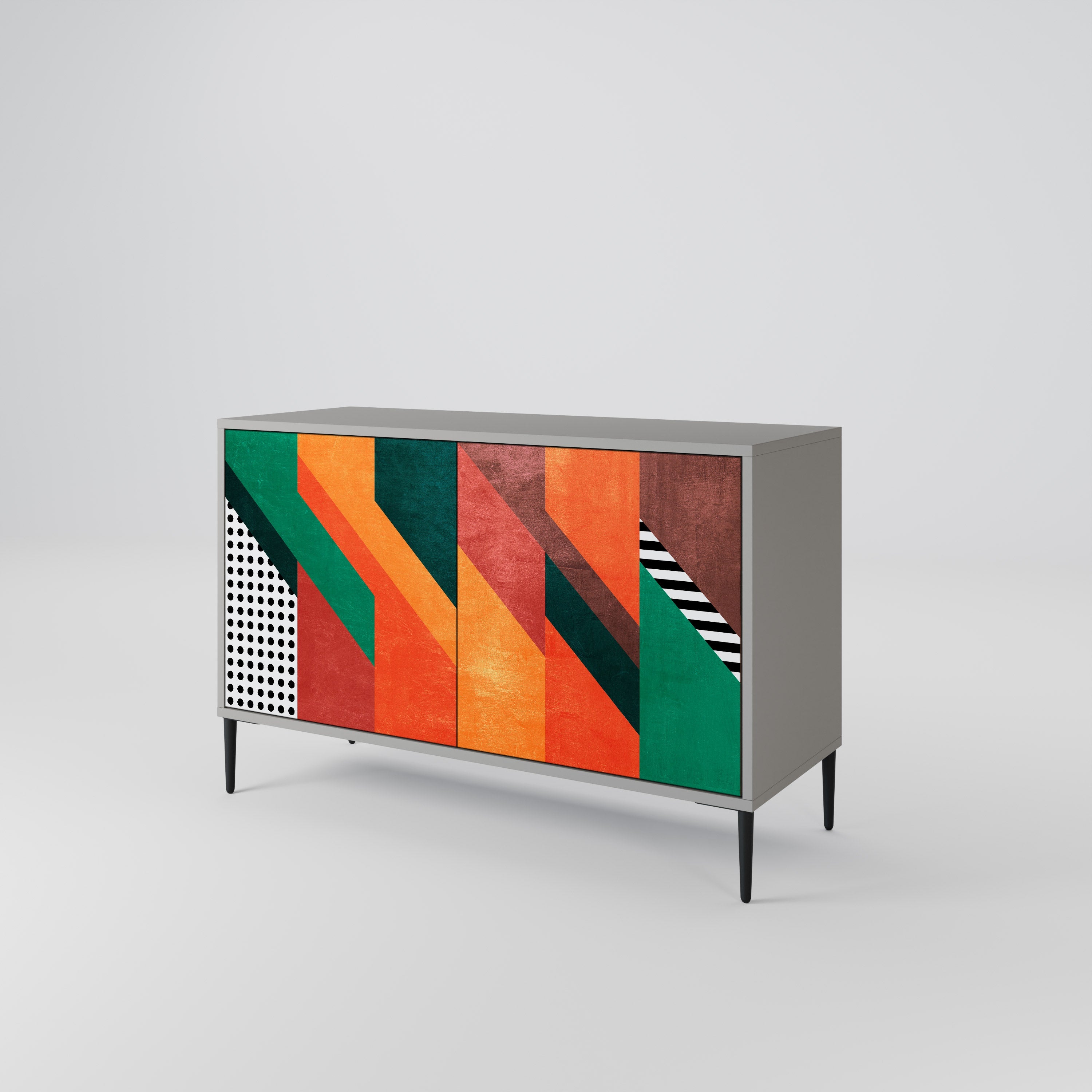 MAKESHIFT ARTISTRY Sideboard mit 2 Türen in Grau