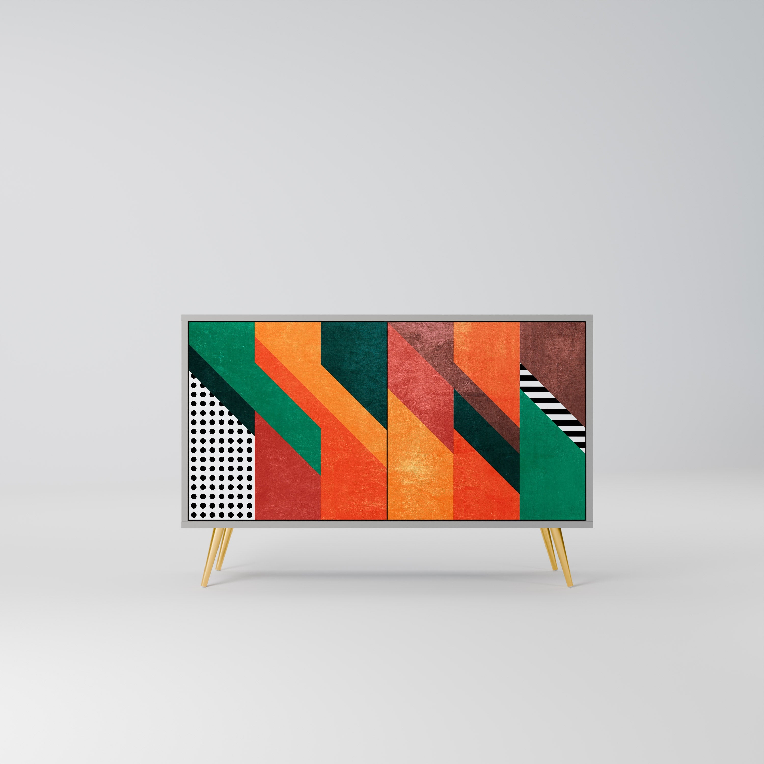MAKESHIFT ARTISTRY Sideboard mit 2 Türen in Grau