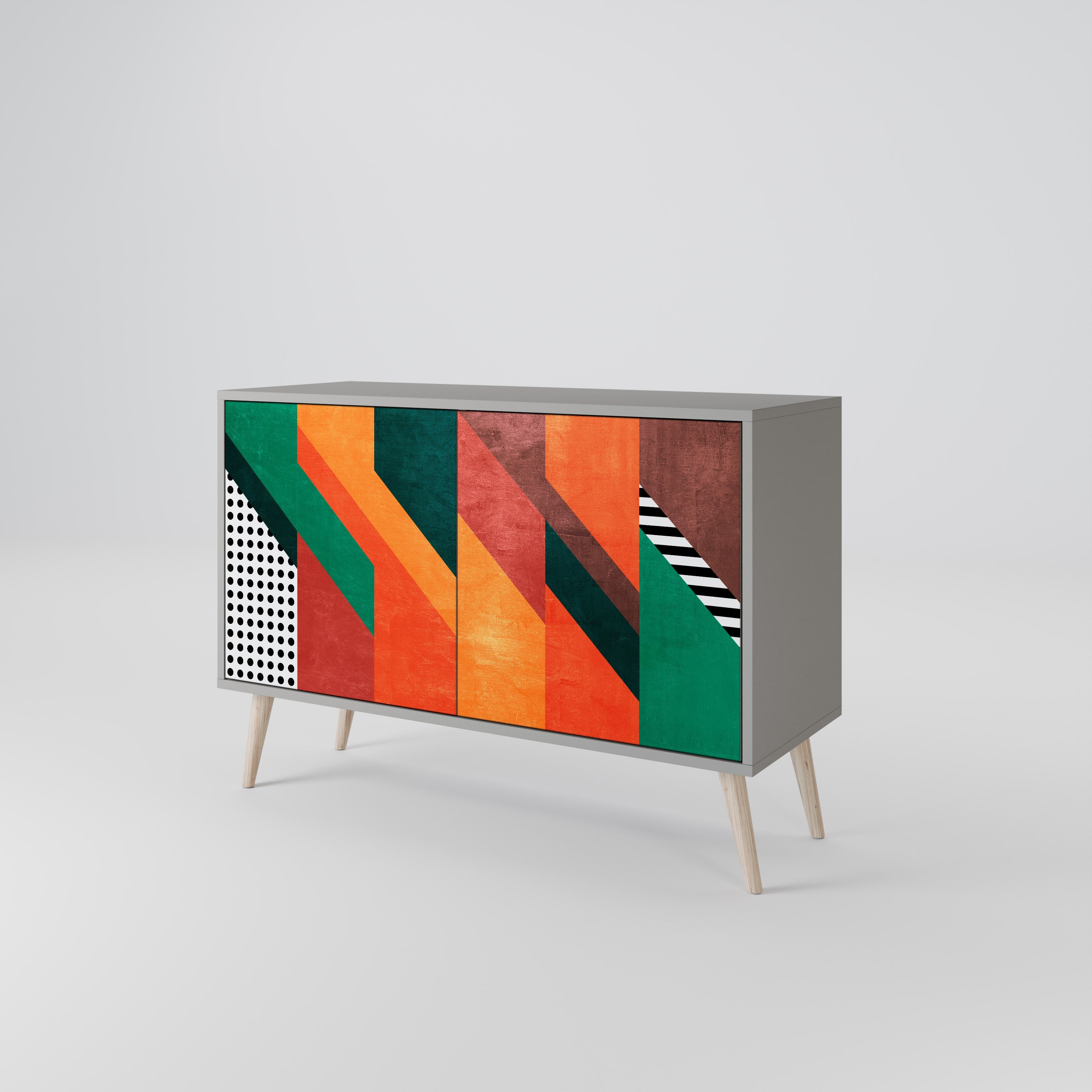 MAKESHIFT ARTISTRY Sideboard mit 2 Türen in Grau