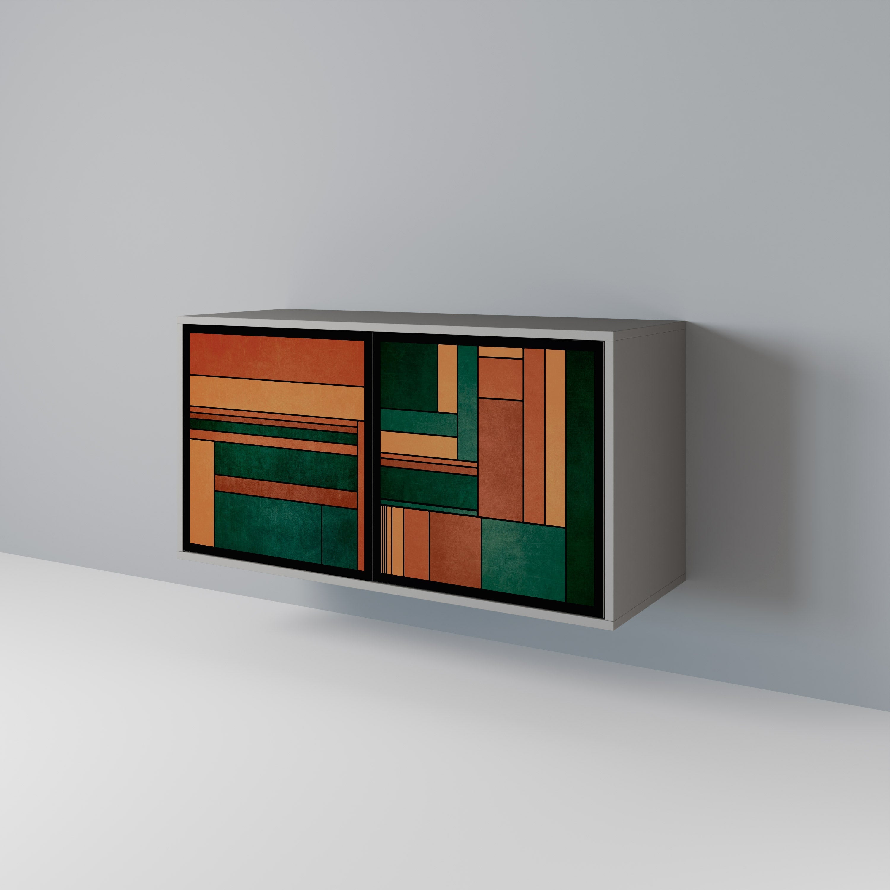 EARTHY FIGURES Sideboard mit 2 Türen in Grau