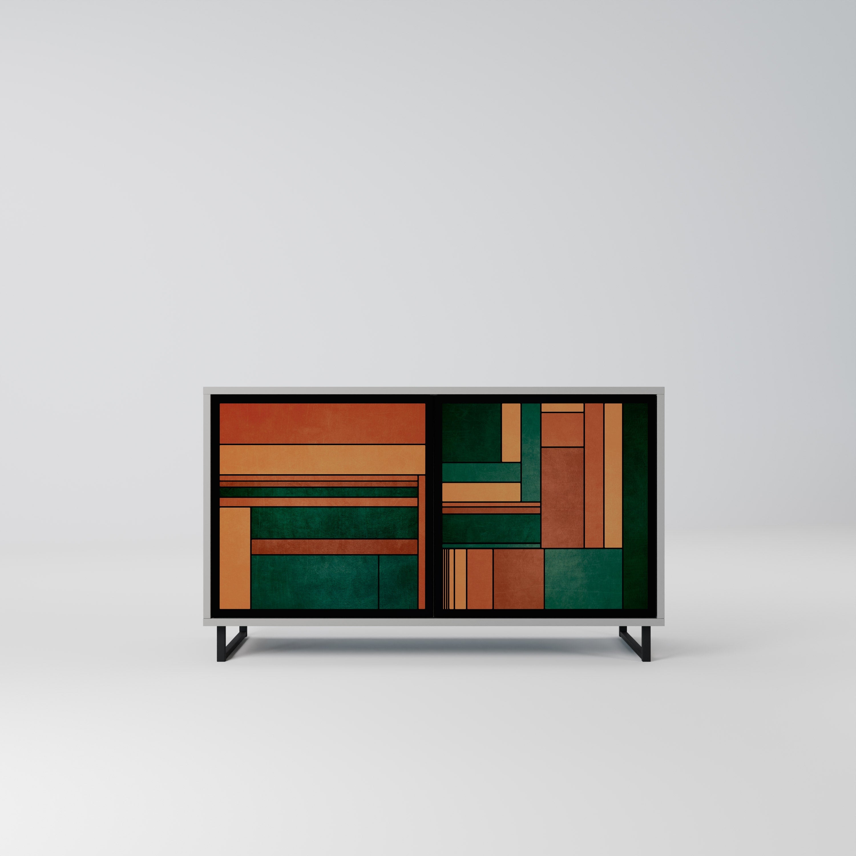 EARTHY FIGURES Sideboard mit 2 Türen in Grau