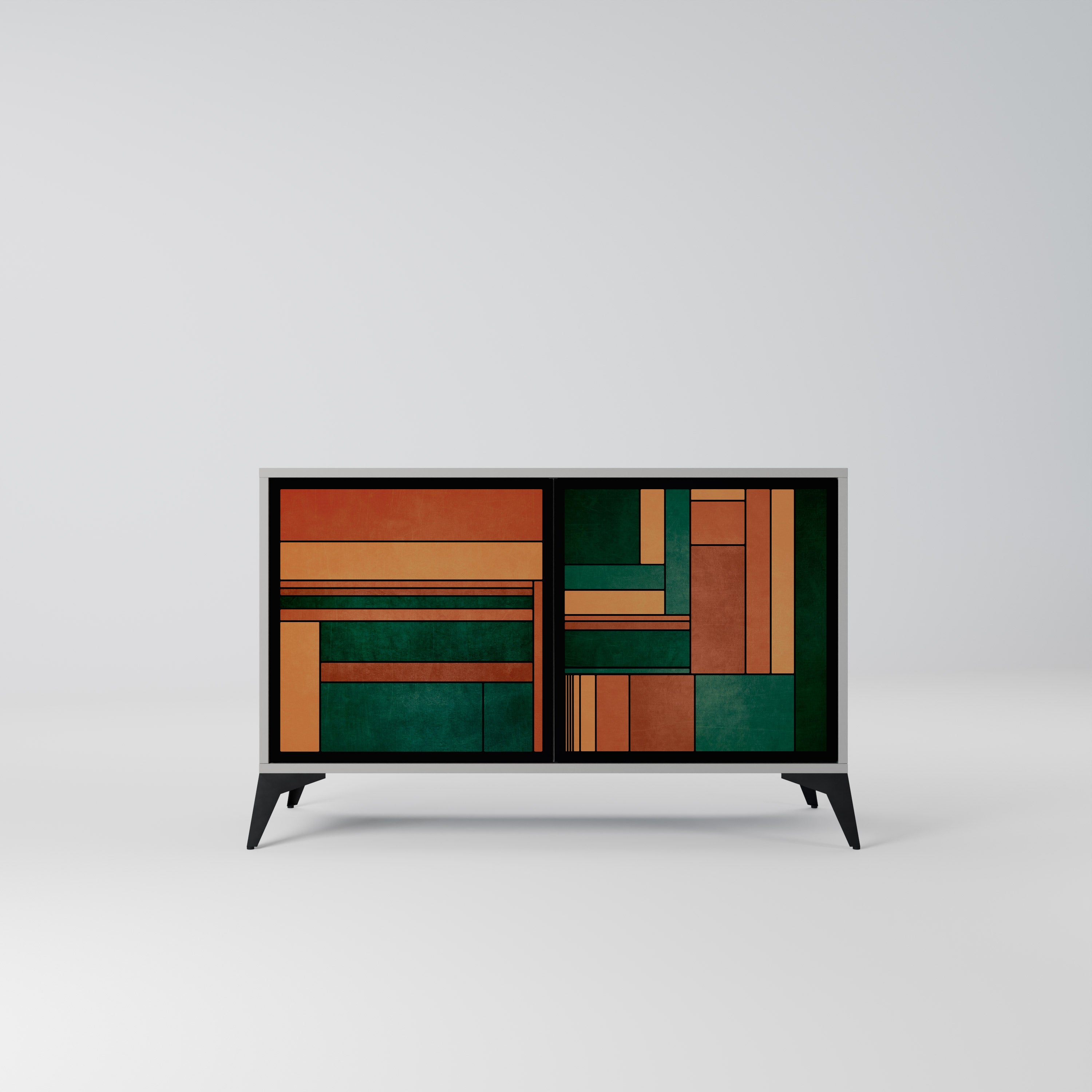 EARTHY FIGURES Sideboard mit 2 Türen in Grau