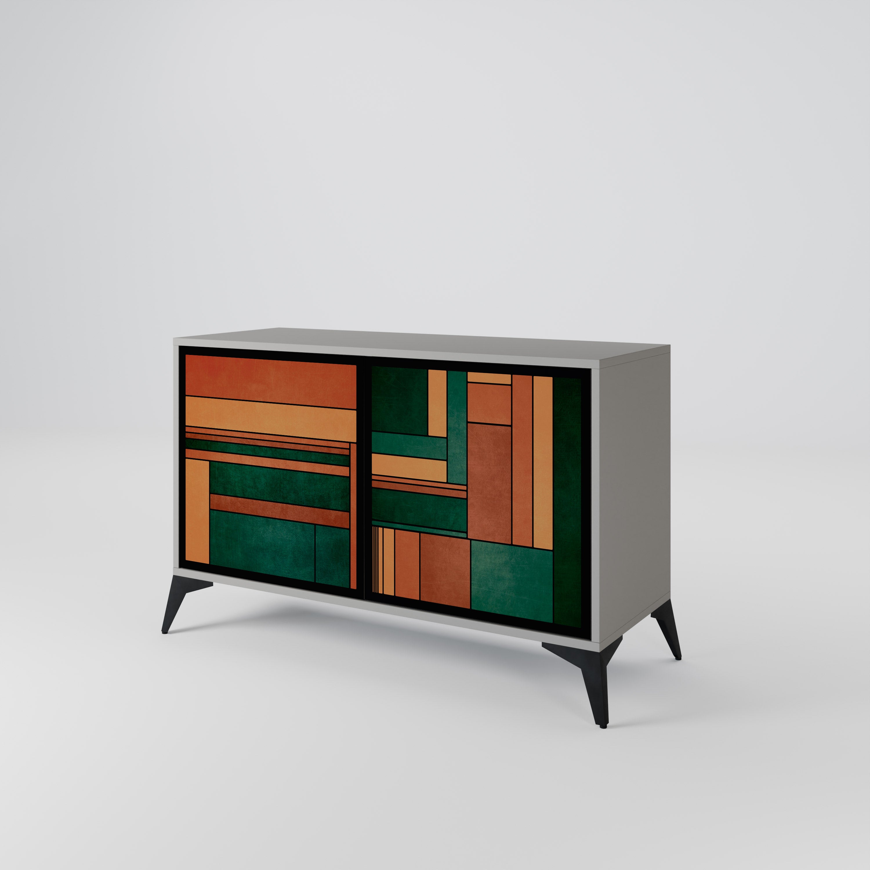 EARTHY FIGURES Sideboard mit 2 Türen in Grau