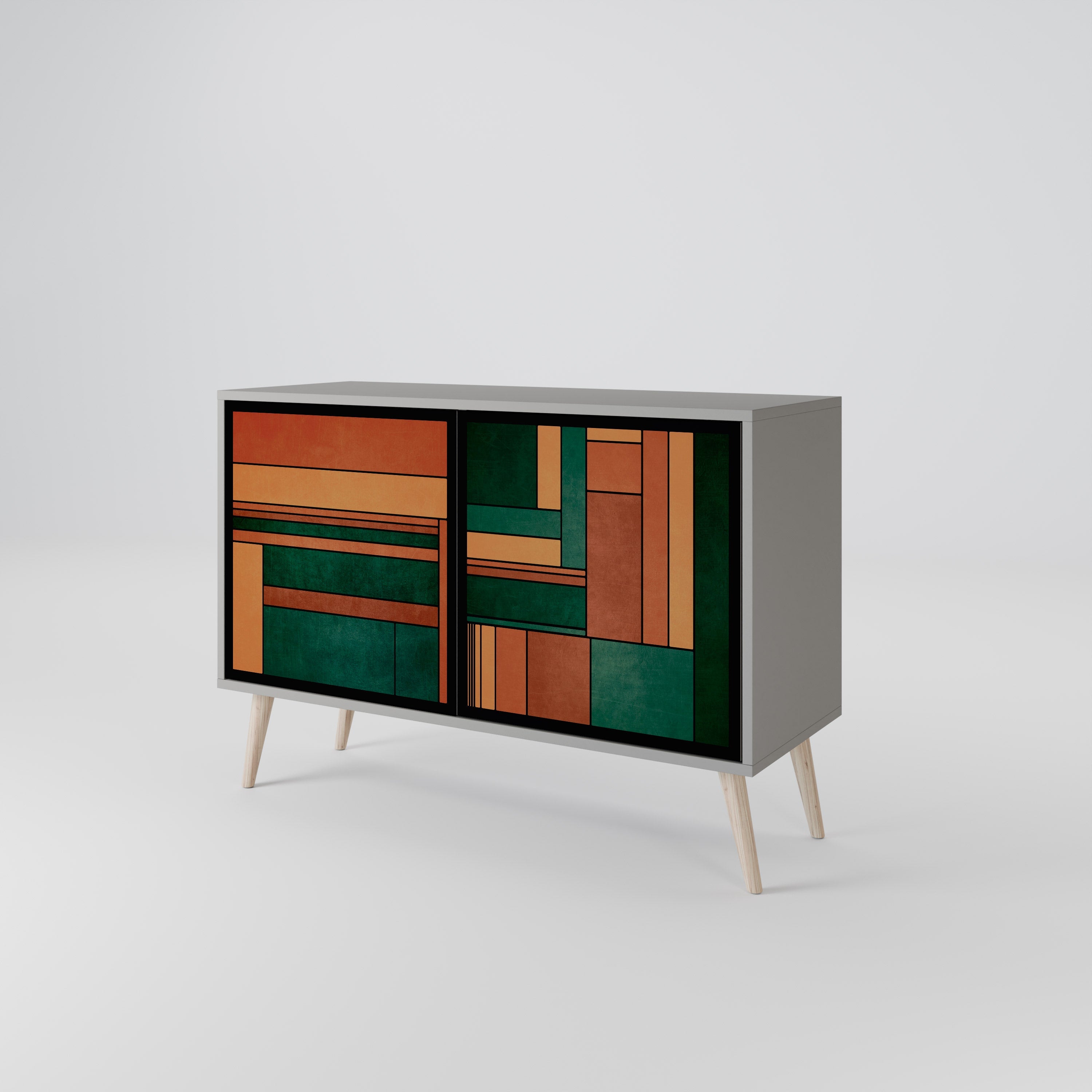 EARTHY FIGURES Sideboard mit 2 Türen in Grau