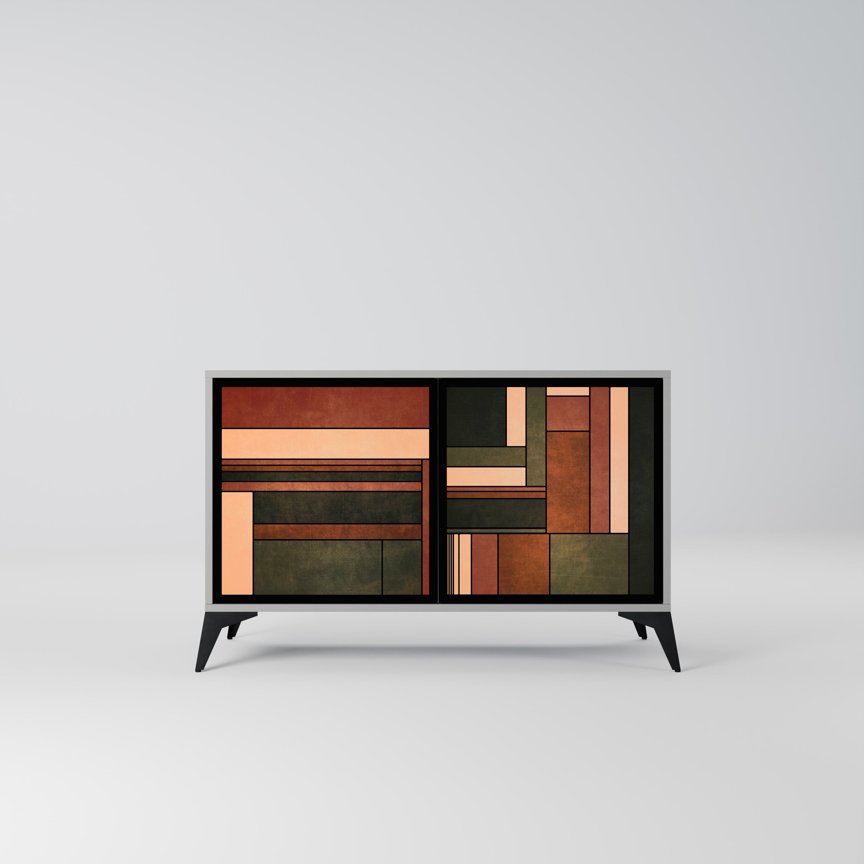 FIGURES OF NATURE Sideboard mit 2 Türen in Grau