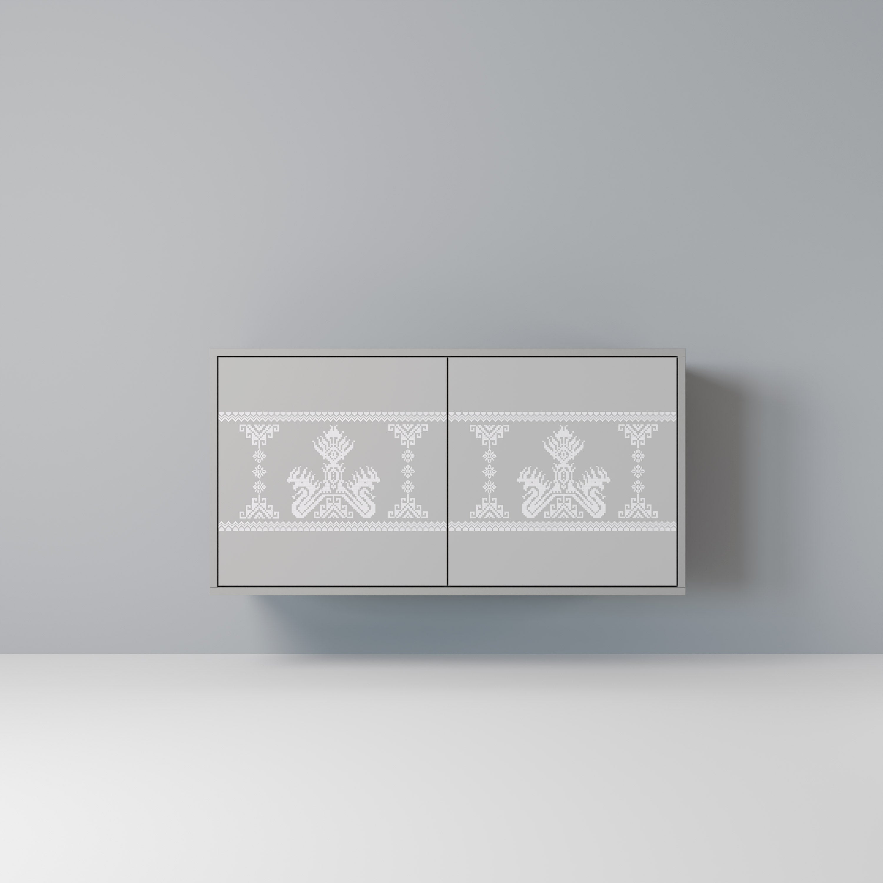 THAI GRAY Sideboard mit 2 Türen in Grau