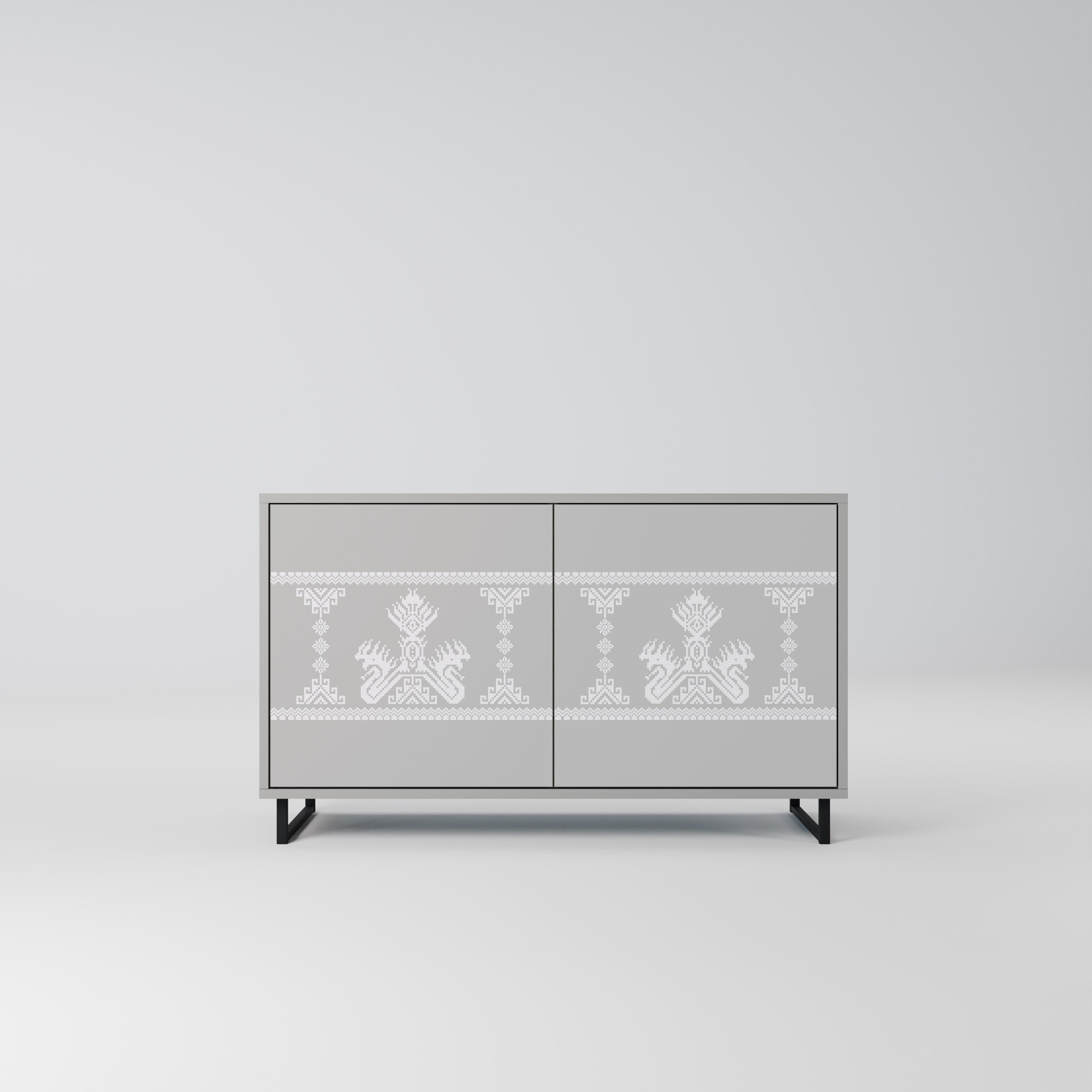 THAI GRAY Sideboard mit 2 Türen in Grau
