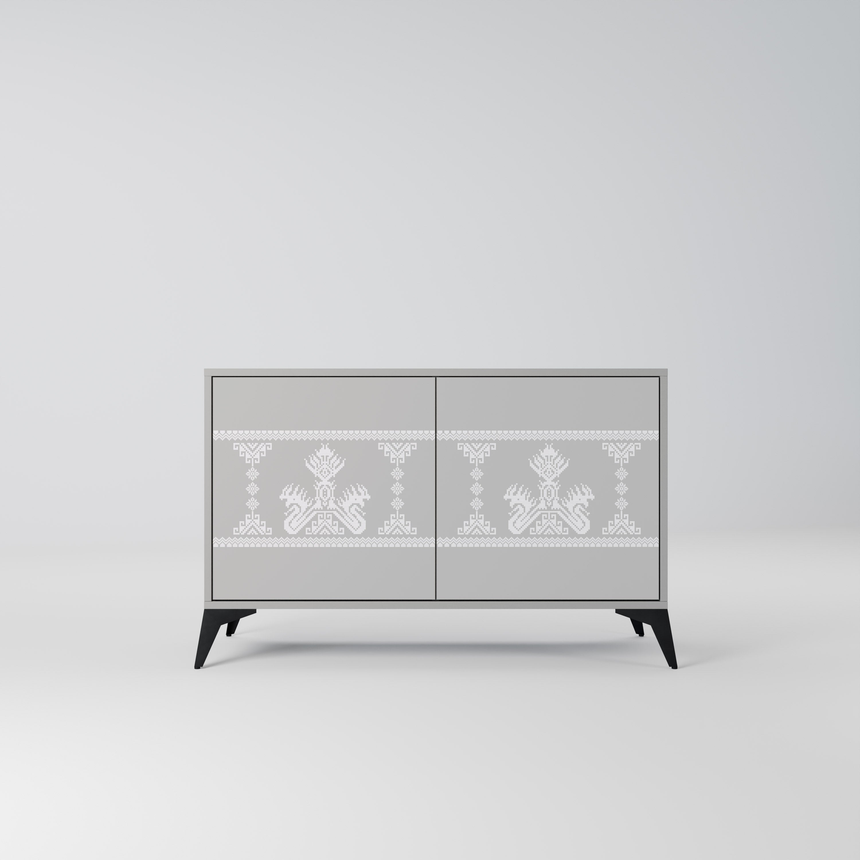 THAI GRAY Sideboard mit 2 Türen in Grau