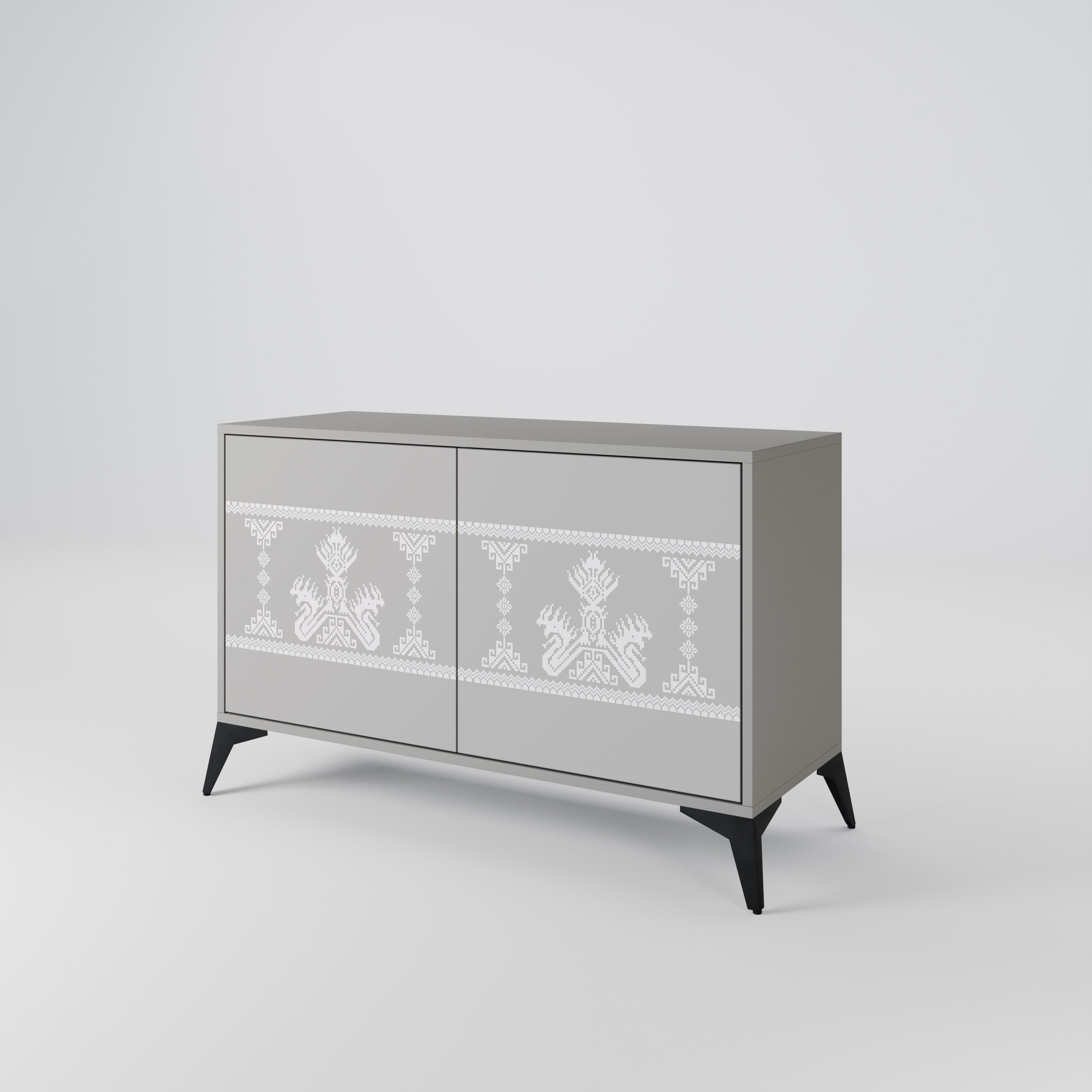 THAI GRAY Sideboard mit 2 Türen in Grau