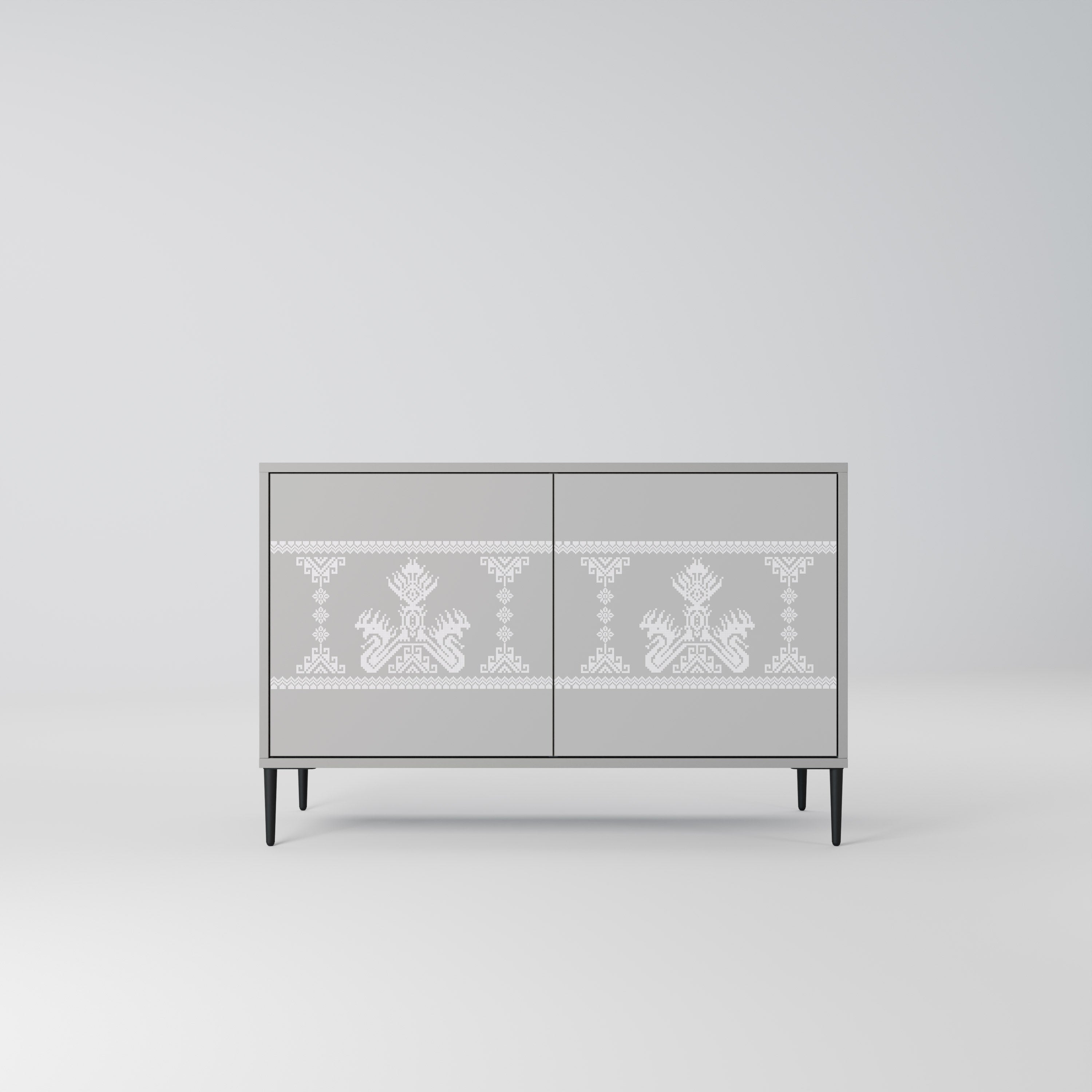 THAI GRAY Sideboard mit 2 Türen in Grau