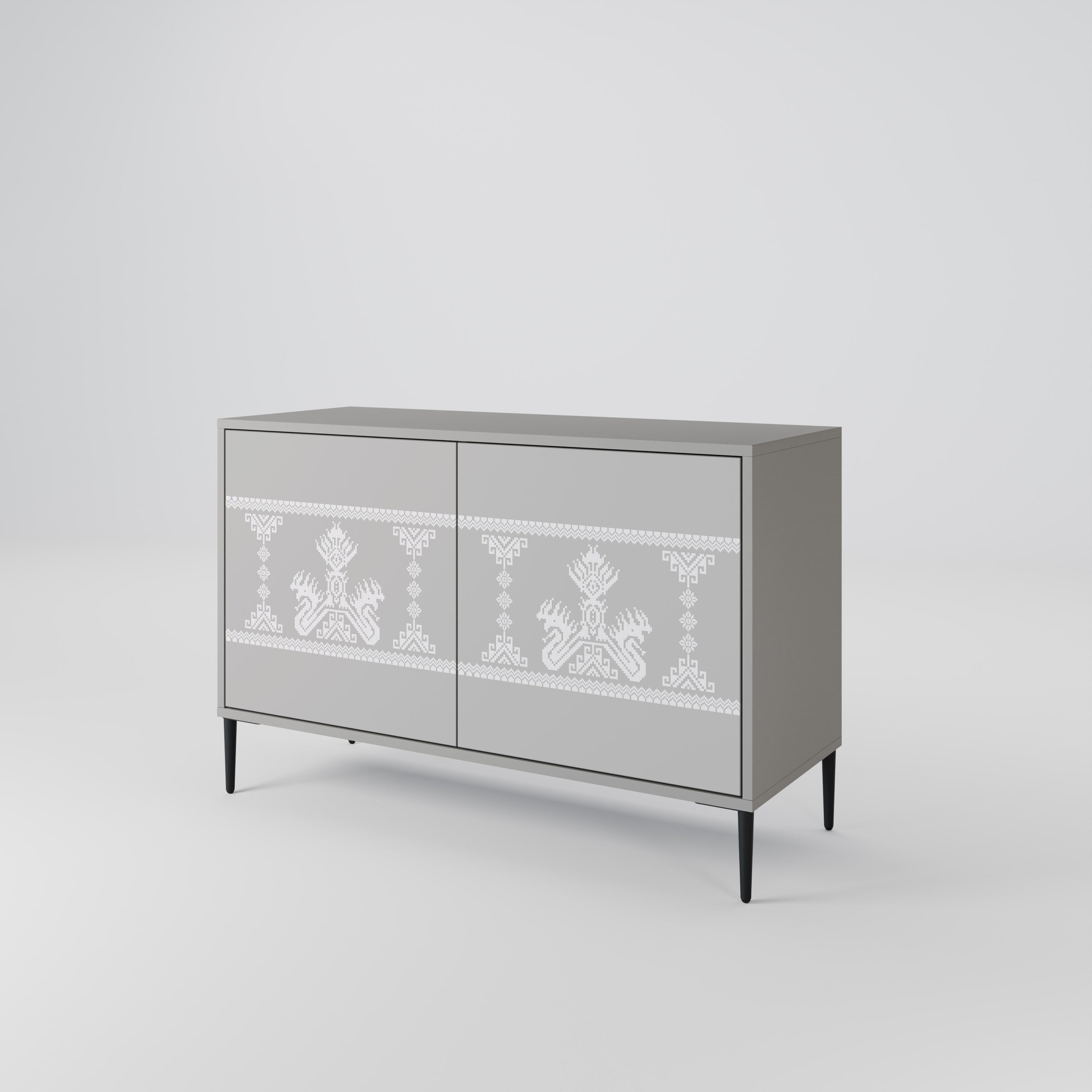 THAI GRAY Sideboard mit 2 Türen in Grau
