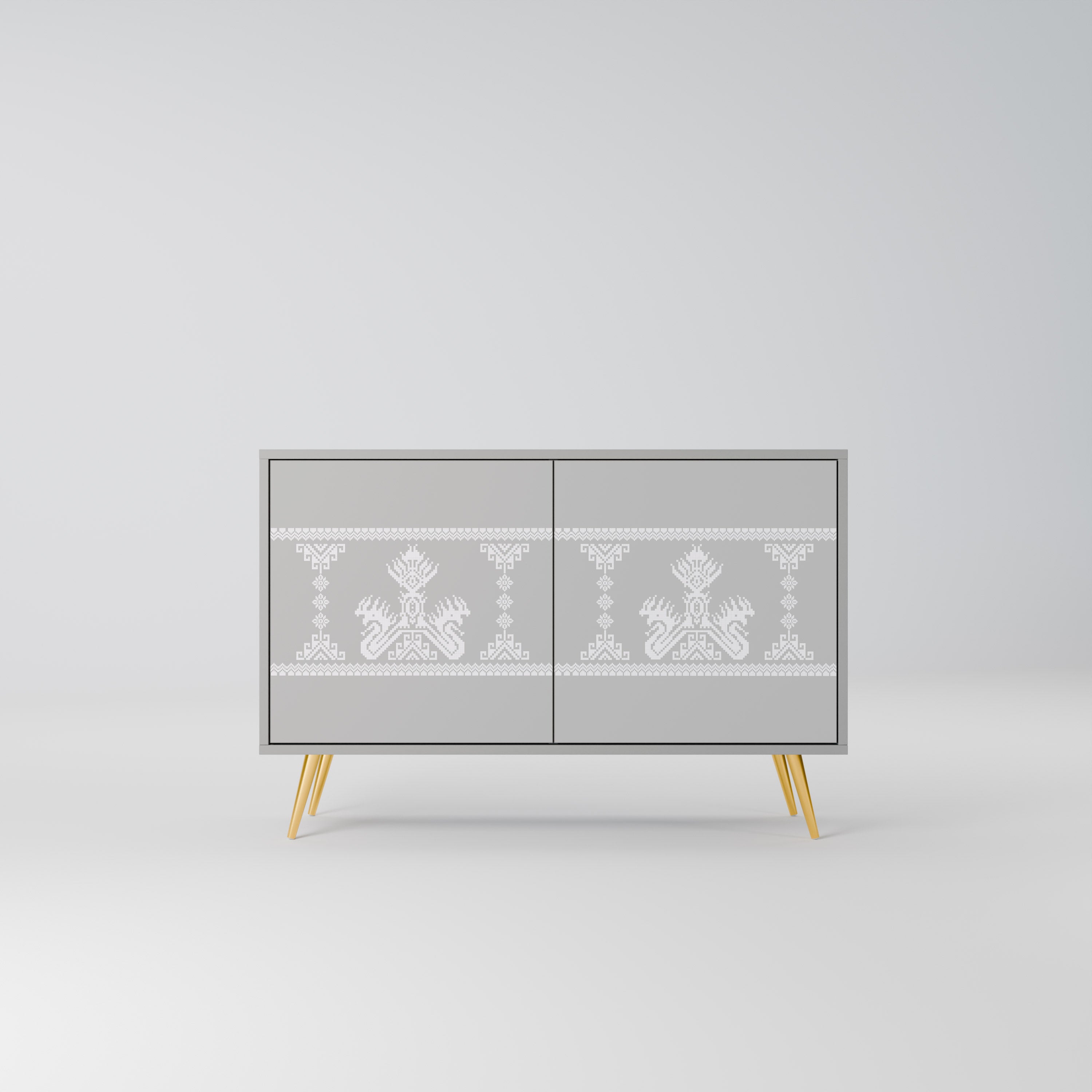 THAI GRAY Sideboard mit 2 Türen in Grau