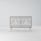 THAI GRAY Sideboard mit 2 Türen in Grau