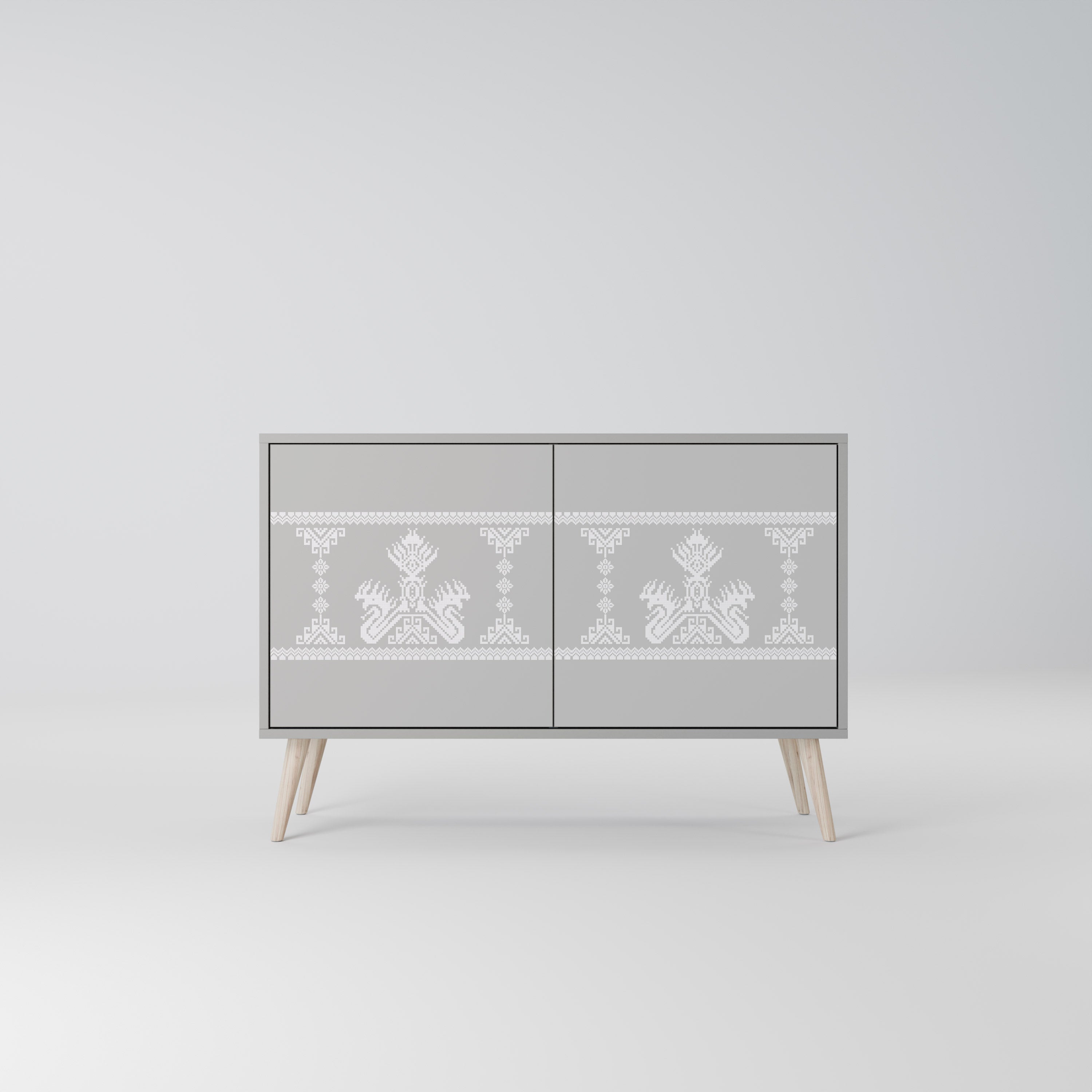 THAI GRAY Sideboard mit 2 Türen in Grau
