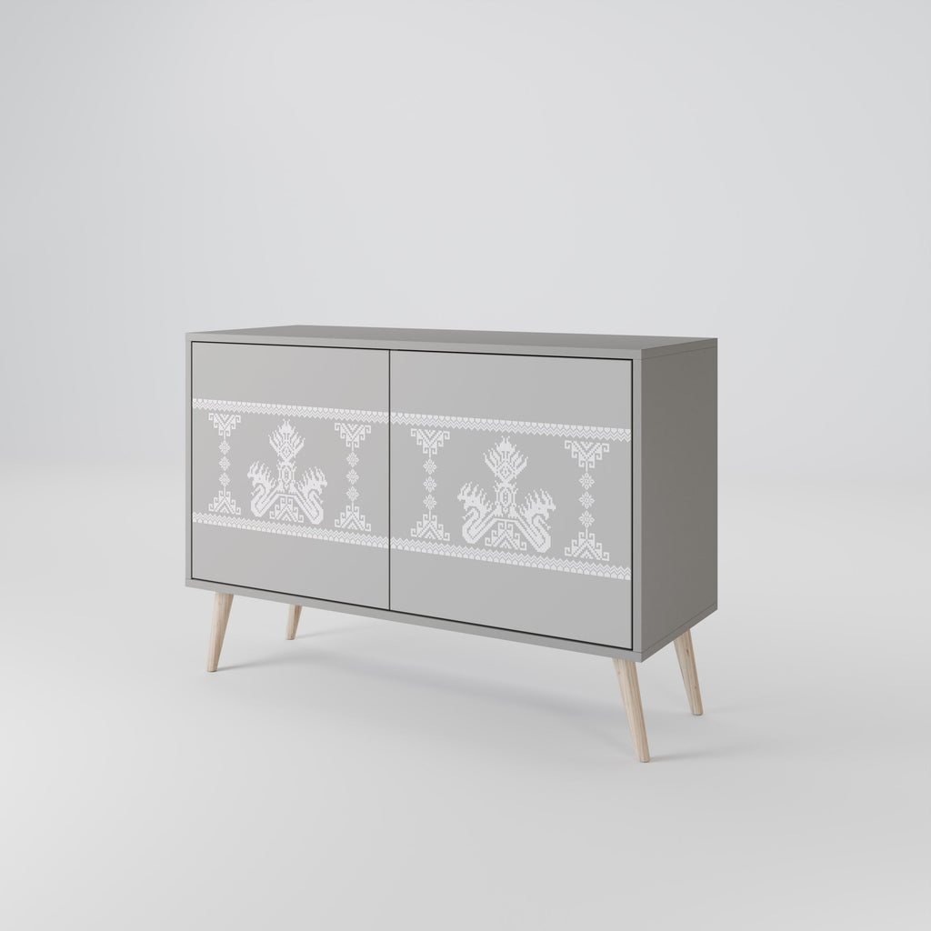 THAI GRAY Sideboard mit 2 Türen in Grau