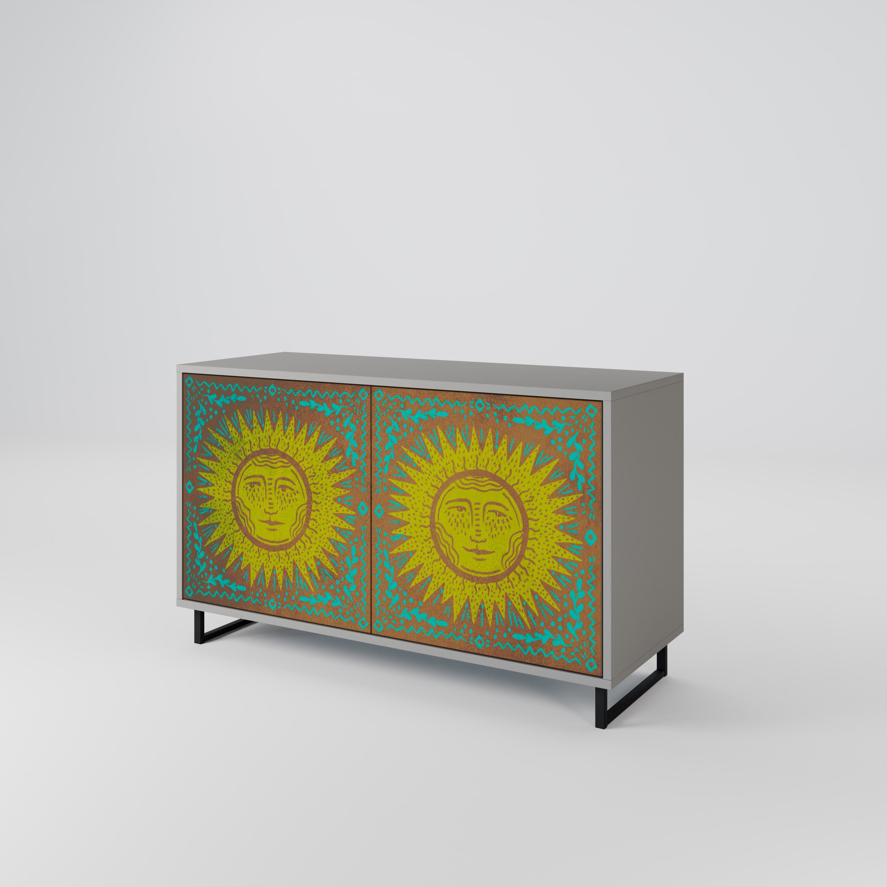 SUNSHINE EULOGY Sideboard mit 2 Türen in Grau
