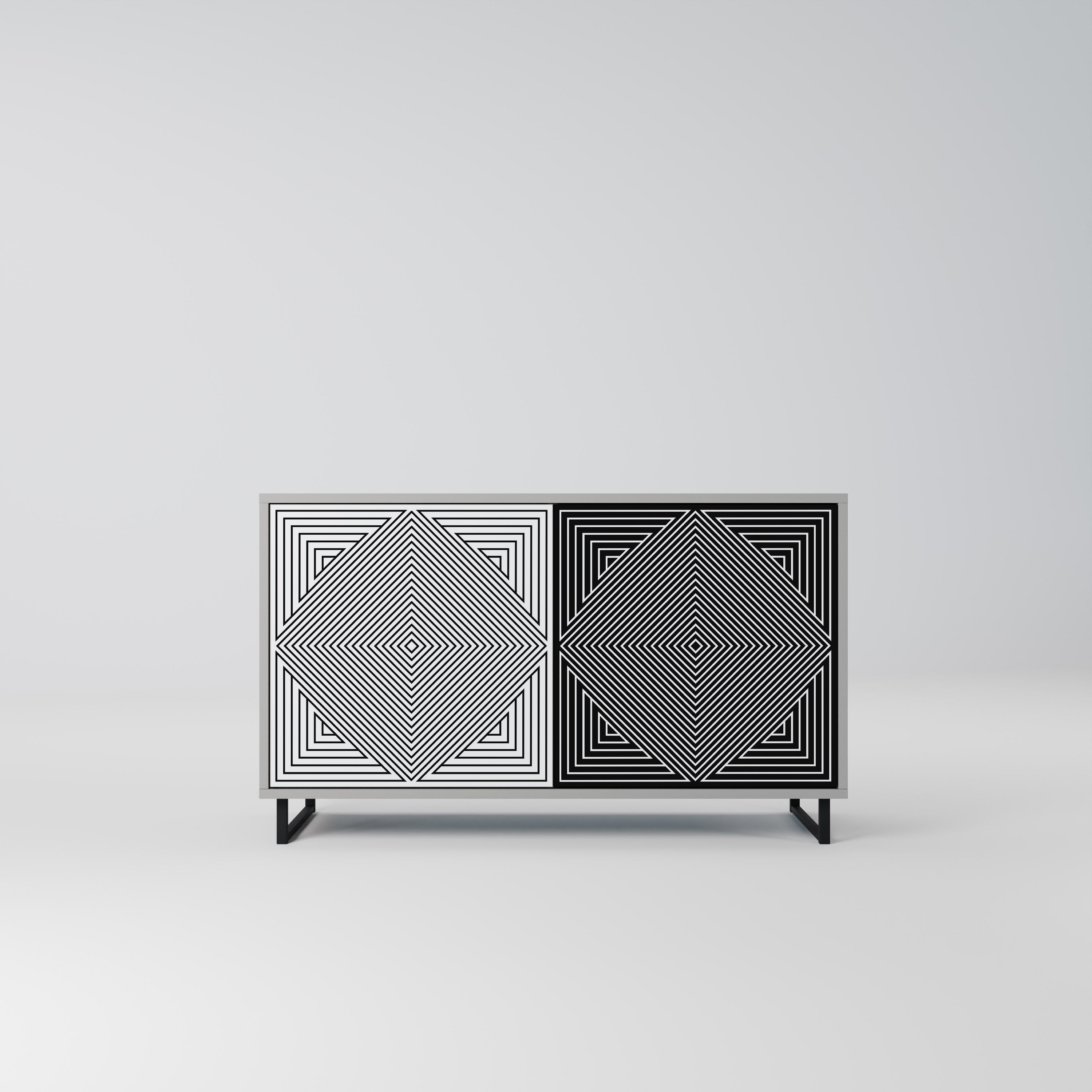 POLYGON ILLUSION Sideboard mit 2 Türen in Grau