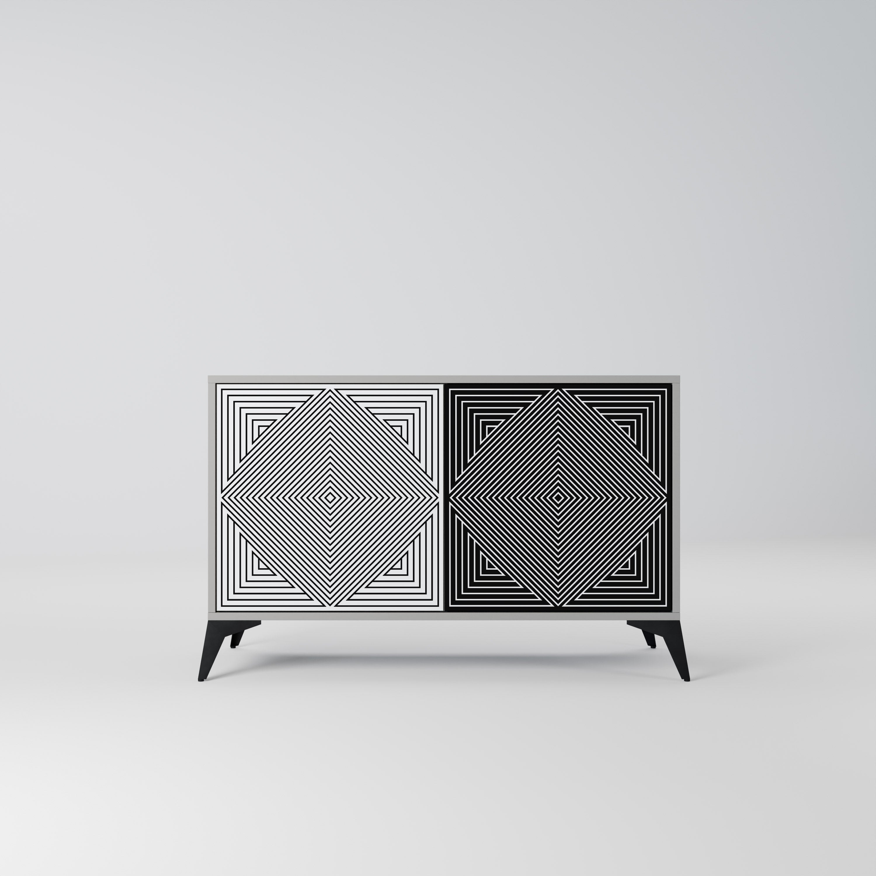 POLYGON ILLUSION Sideboard mit 2 Türen in Grau