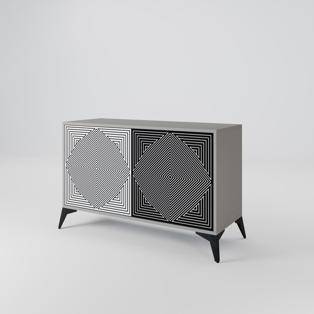 POLYGON ILLUSION Sideboard mit 2 Türen in Grau