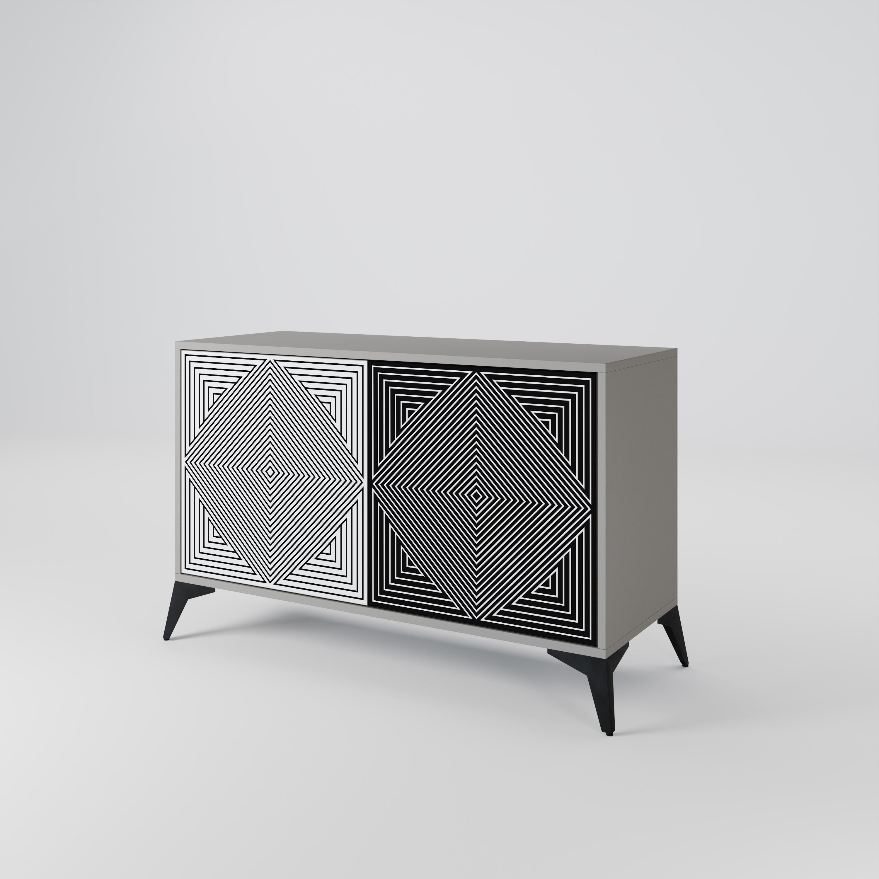 POLYGON ILLUSION Sideboard mit 2 Türen in Grau