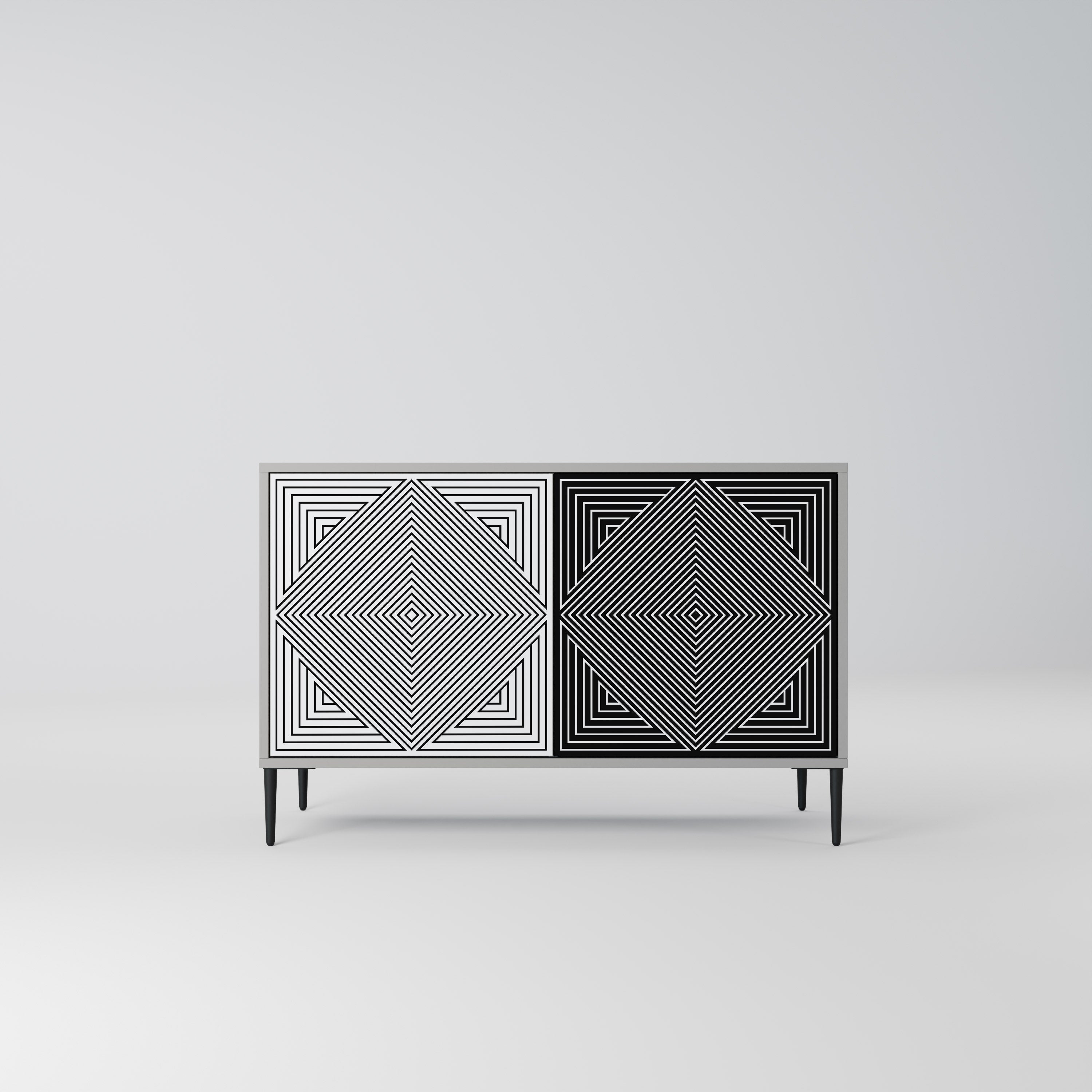 POLYGON ILLUSION Sideboard mit 2 Türen in Grau